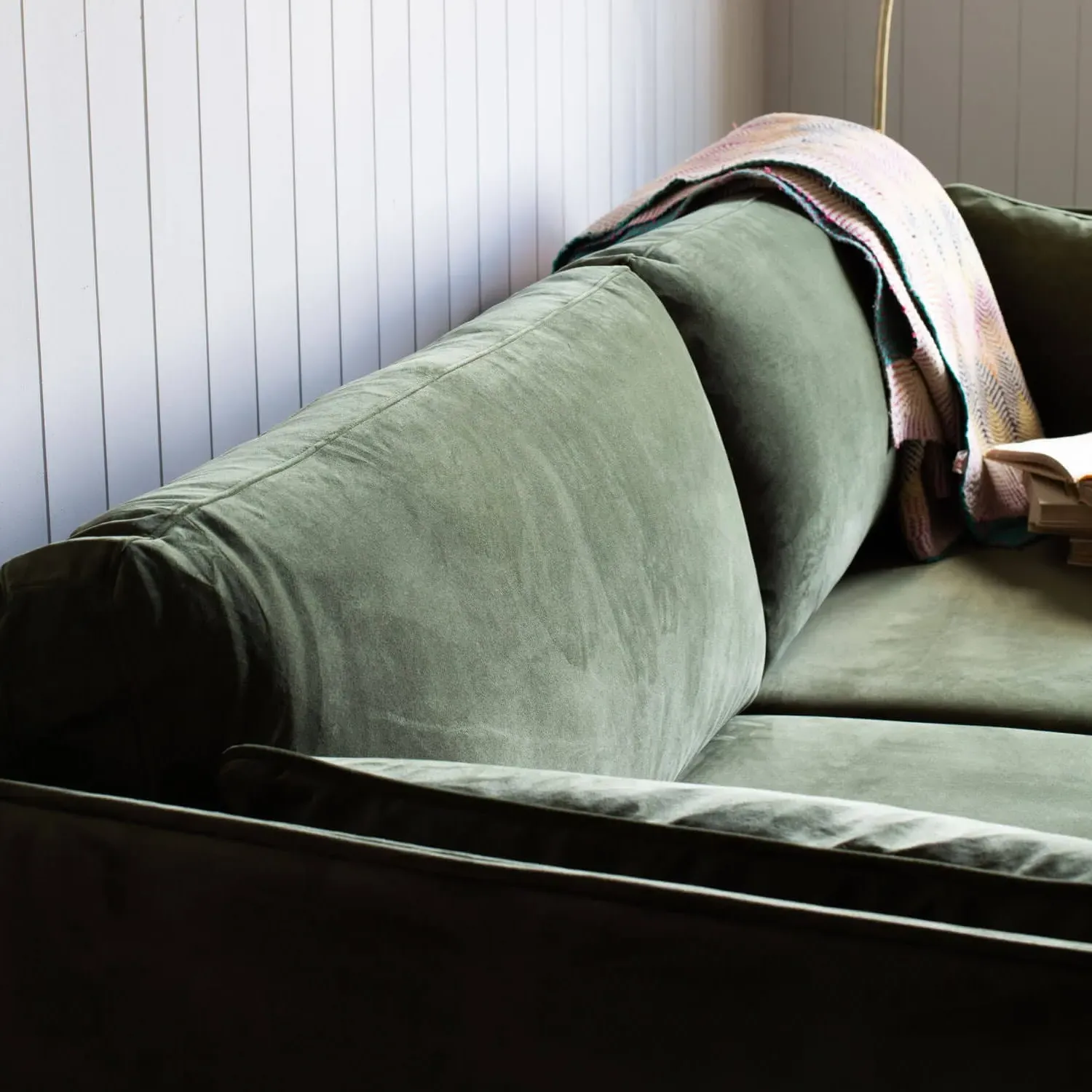 Bayler 3-Seater Sofa - Moss Green, Velvet