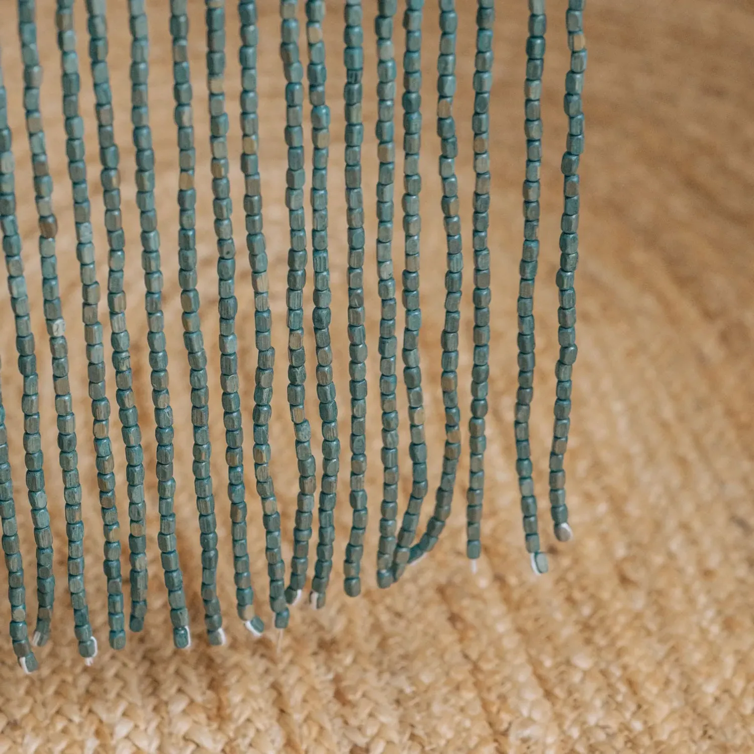 Beaded Curtain - Dark Grey, Wood