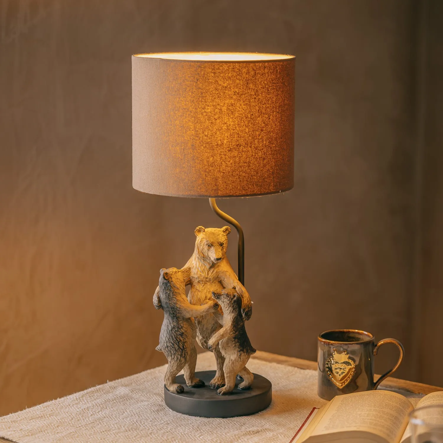 Bear Family Table Lamp - Resin image