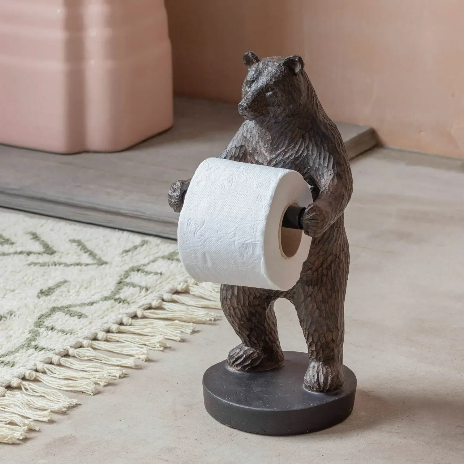 Bear Loo Roll Holder - Resin