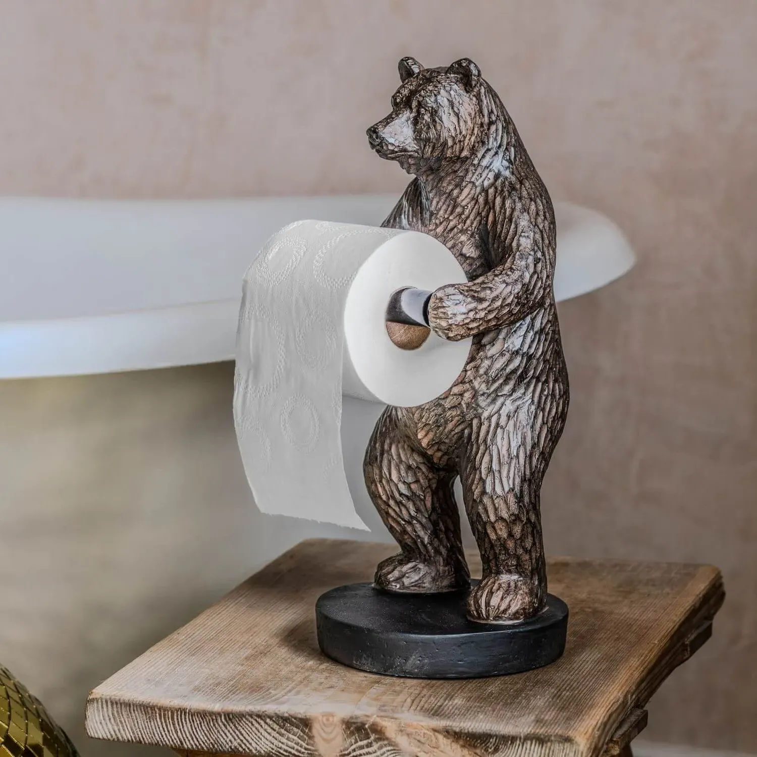 Bear Loo Roll Holder - Resin