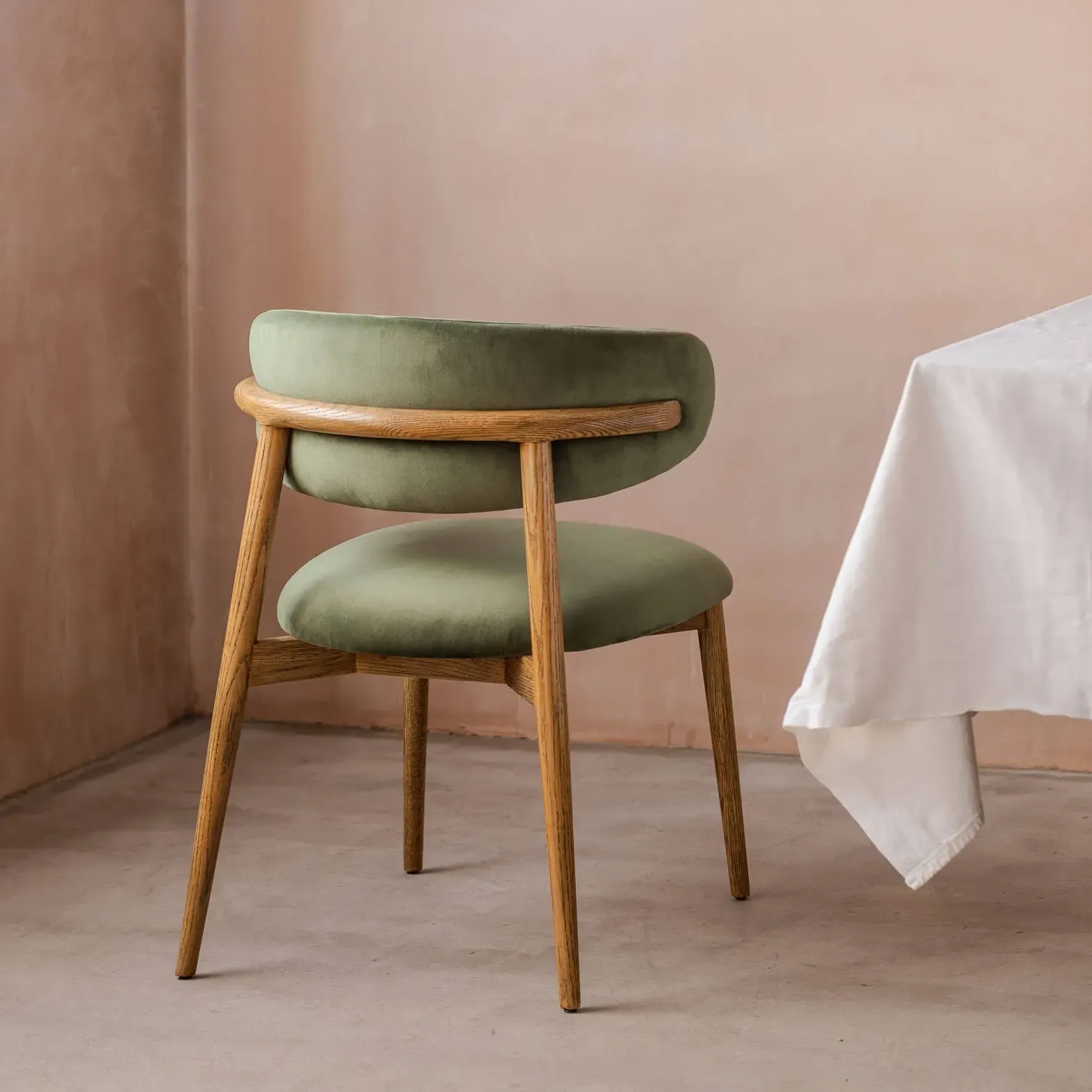 Beaufort Dining Chair - Moss Green, Velvet