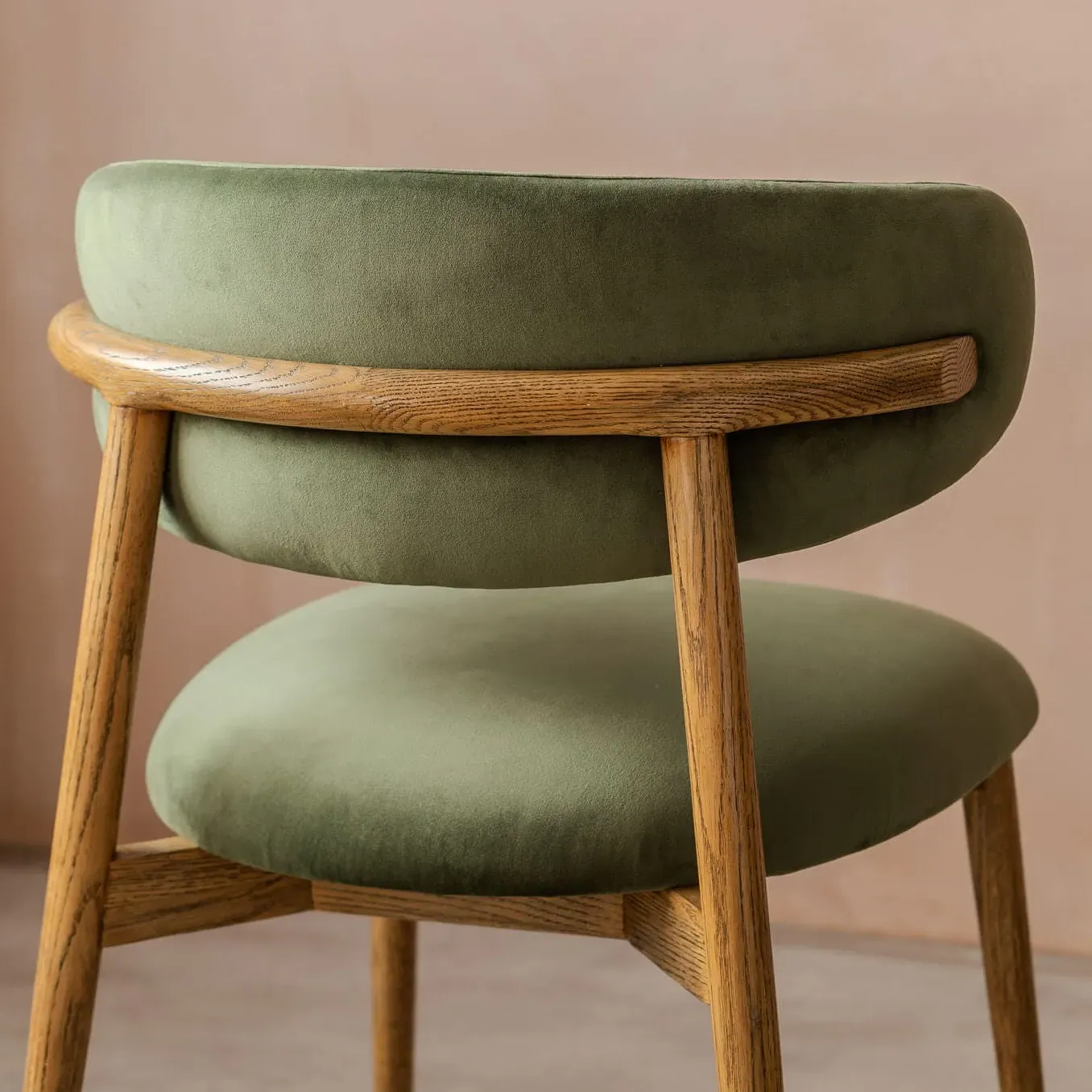 Beaufort Dining Chair - Moss Green, Velvet