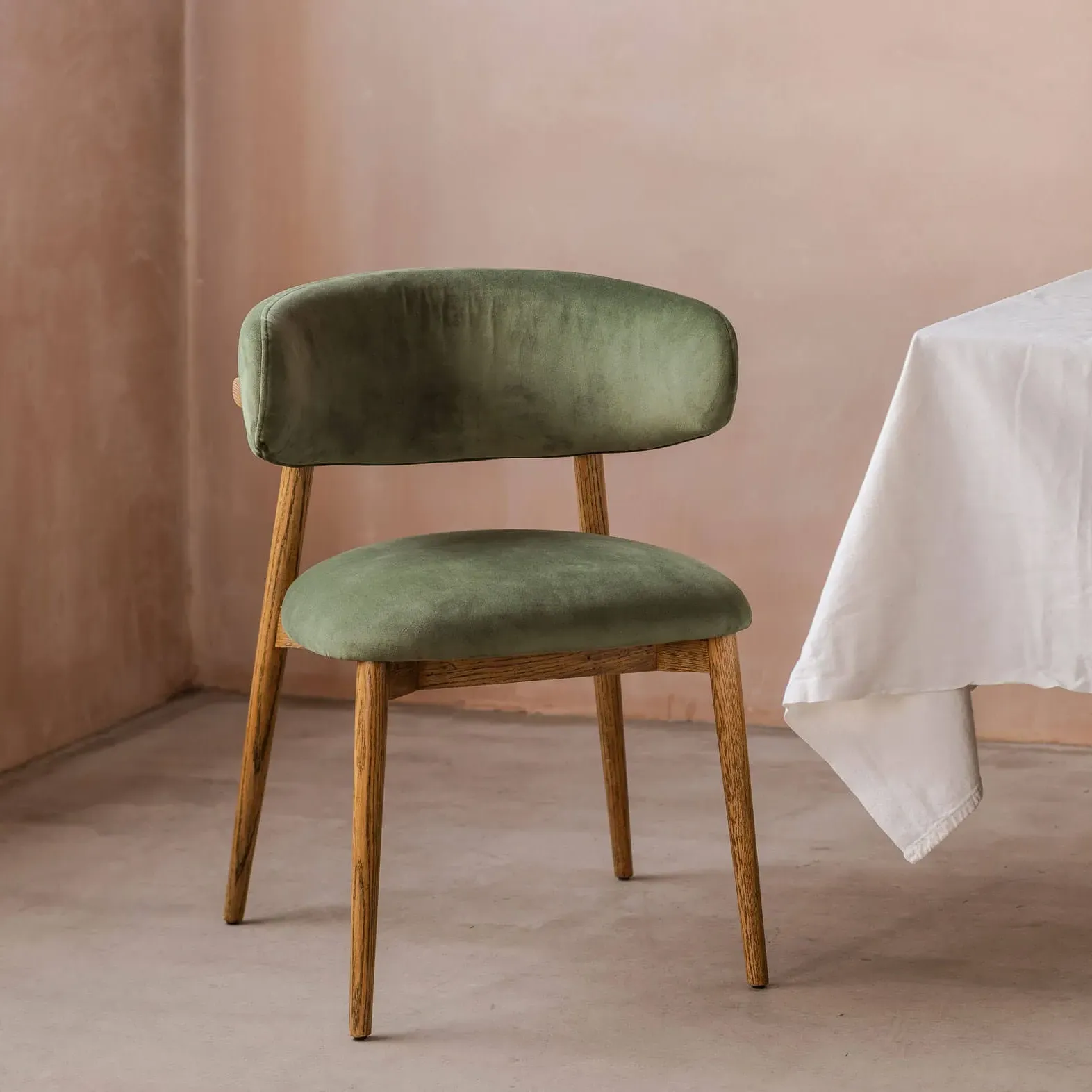 Beaufort Dining Chair - Moss Green, Velvet image