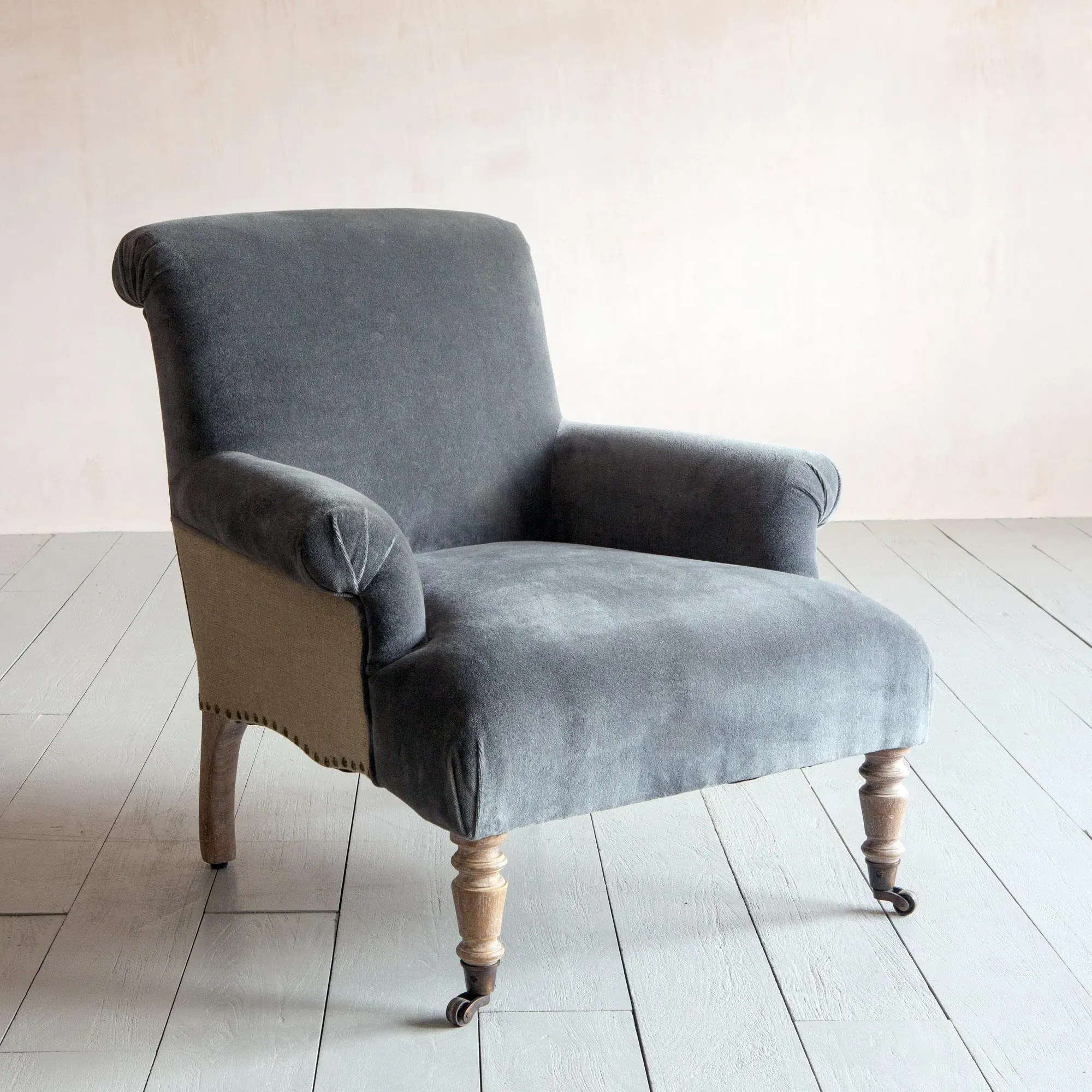 Bella Armchair - Grey, Velvet