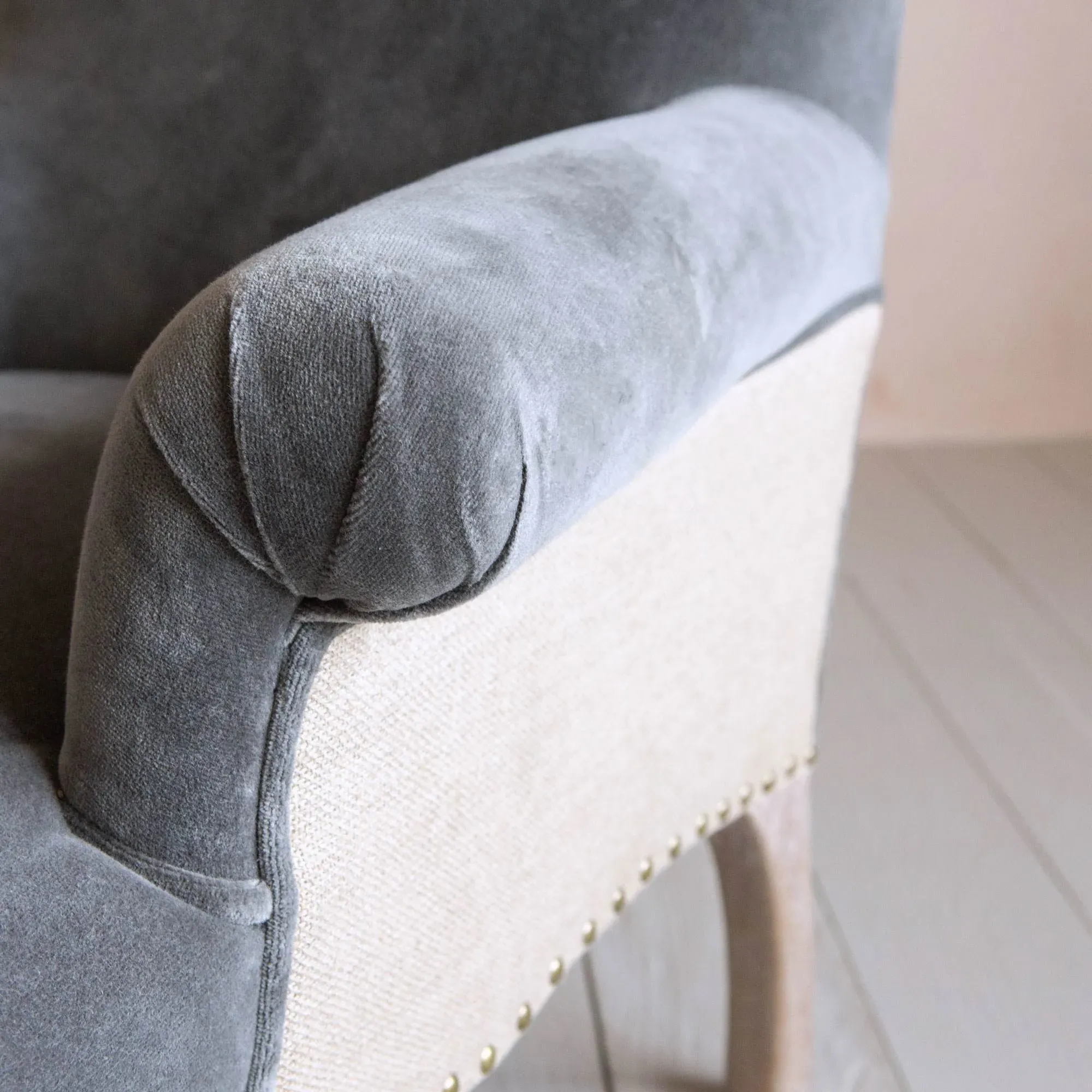 Bella Armchair - Grey, Velvet
