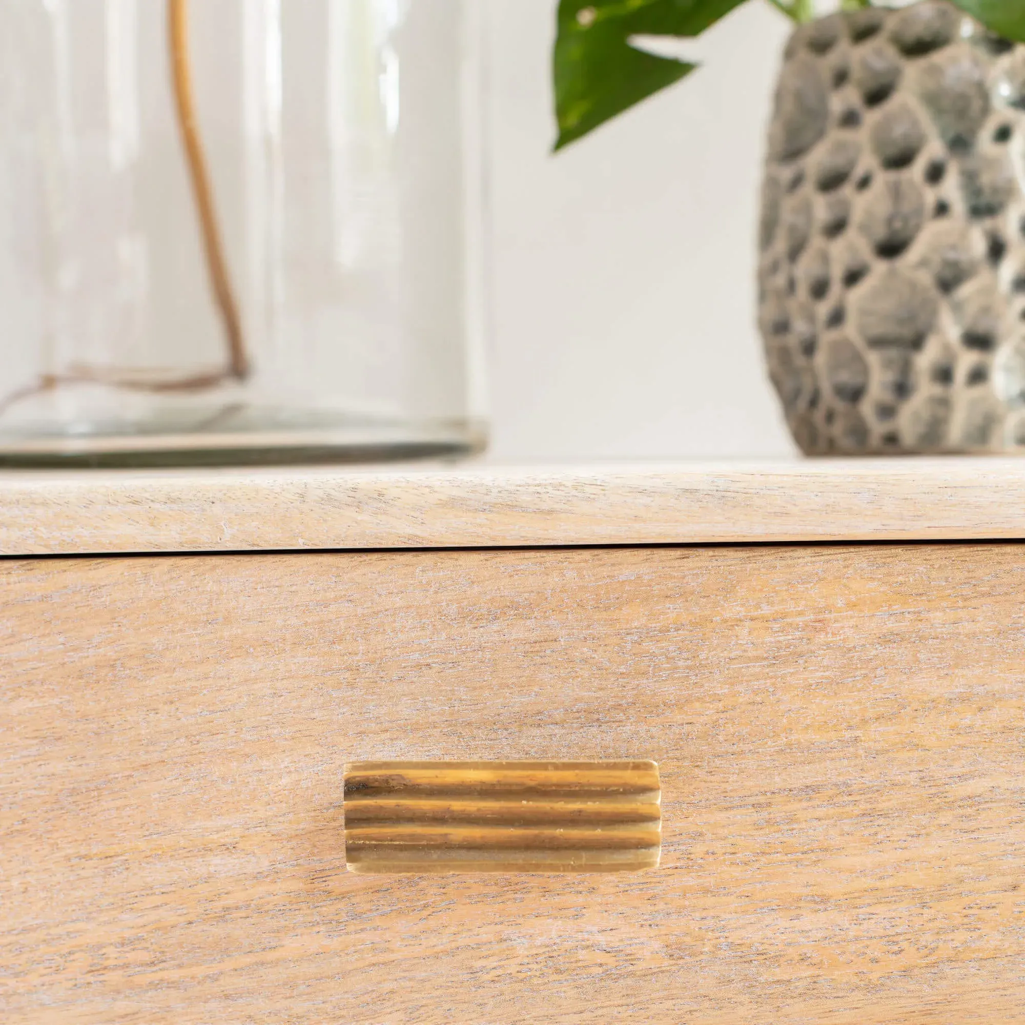 Berty Bedside Table - Whitewashed, Mango Wood