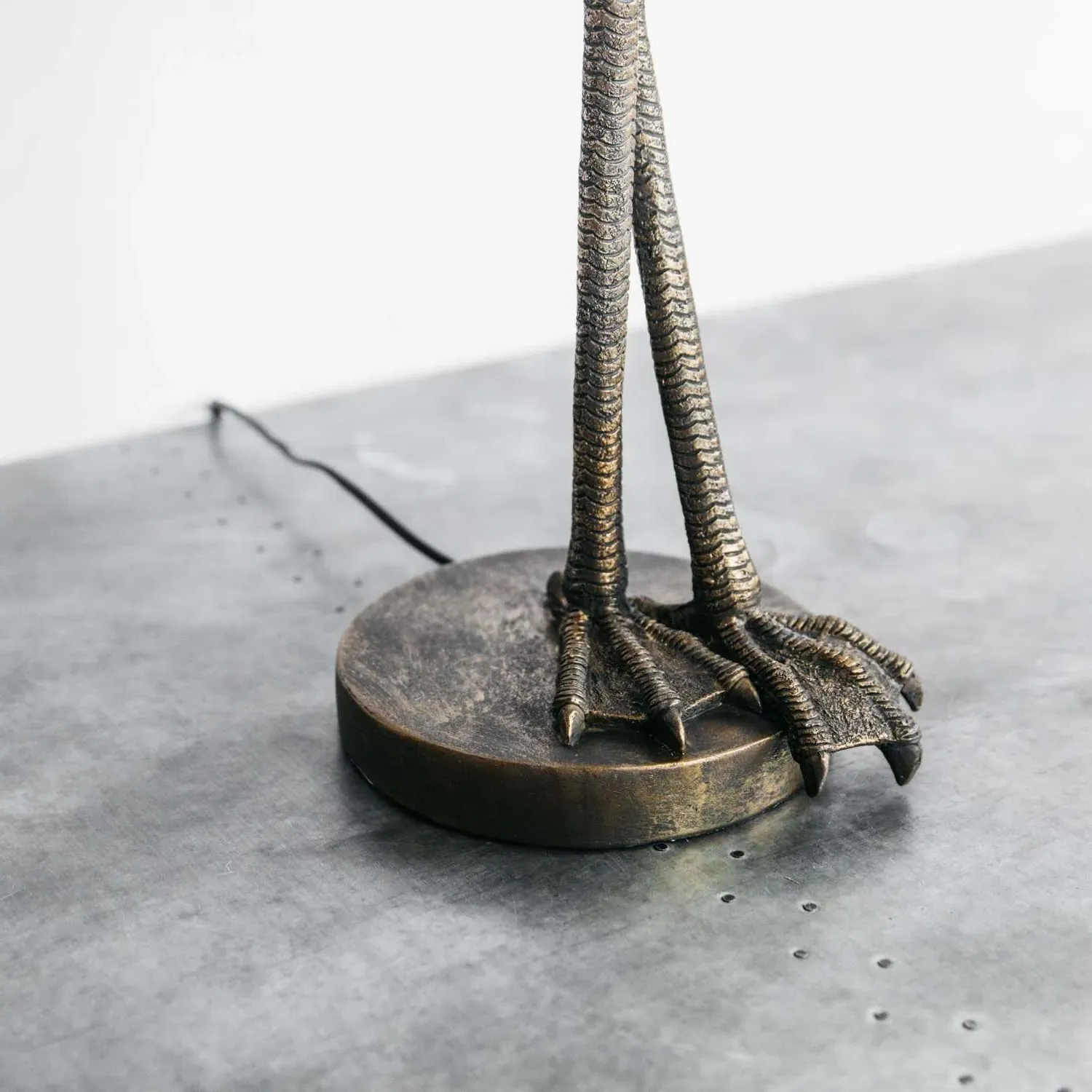 Bird Legs Table Lamp with Shade - Navy Blue, Bronze