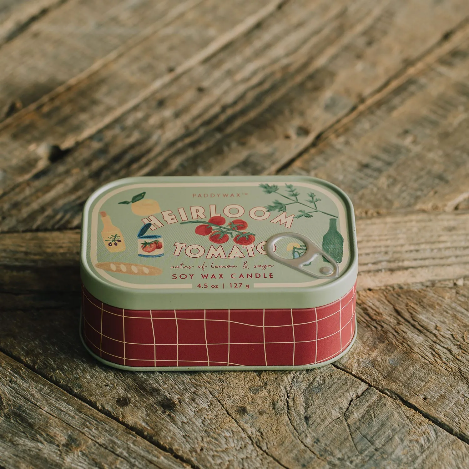 Bistro Heirloom Tomato Double Wick Candle in Tin - Metal