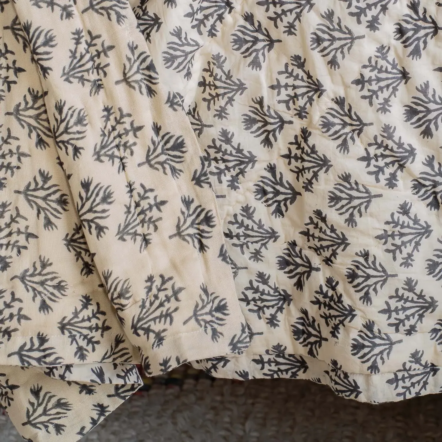 Black Coral King Size Quilt - Black, Cotton