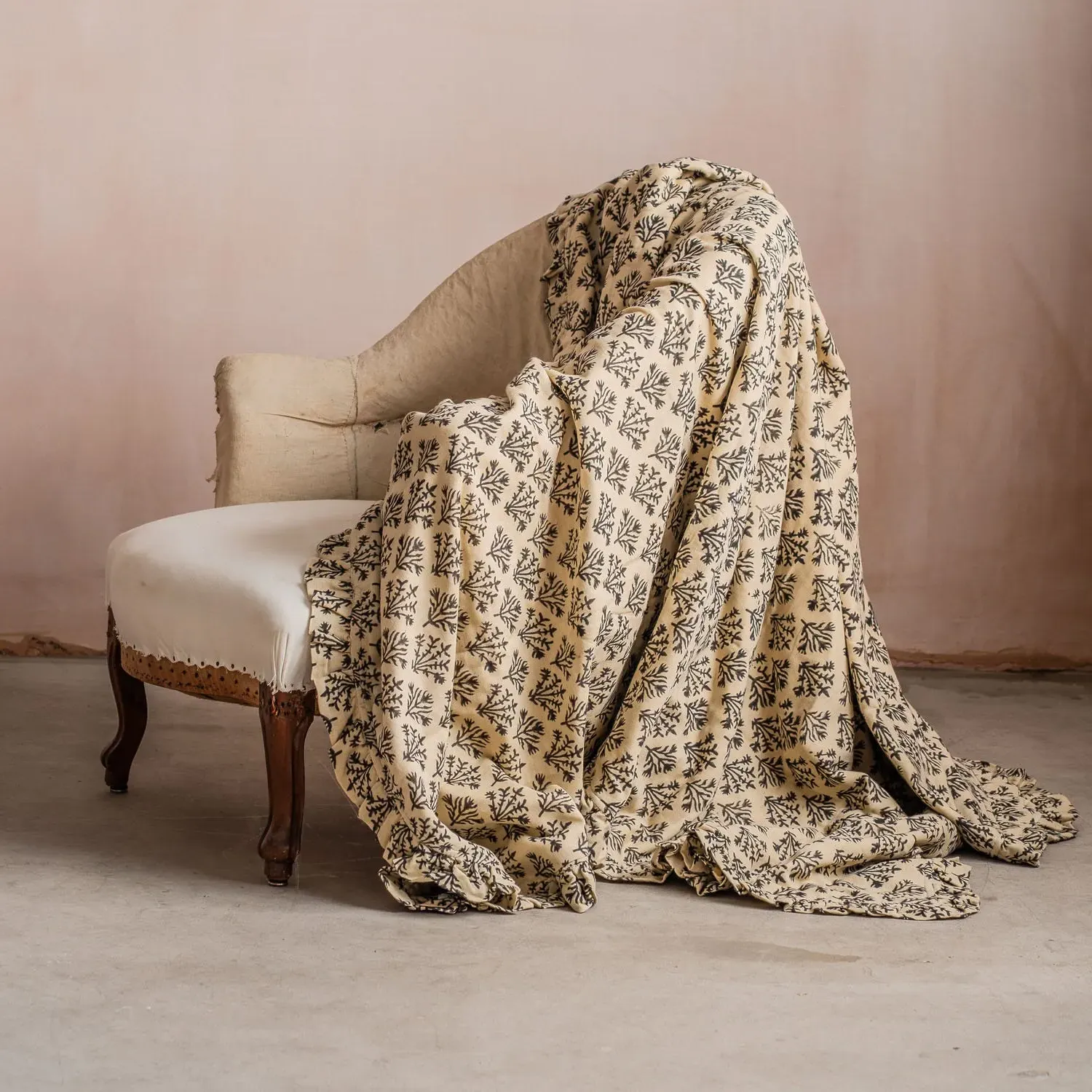 Black Coral Sherpa Throw - Black, Cotton