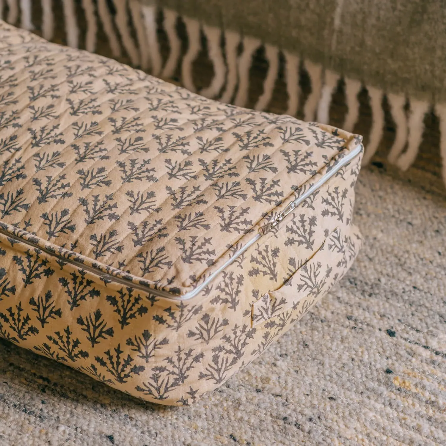 Black Coral Small Storage Bag - Black, Cotton Canvas