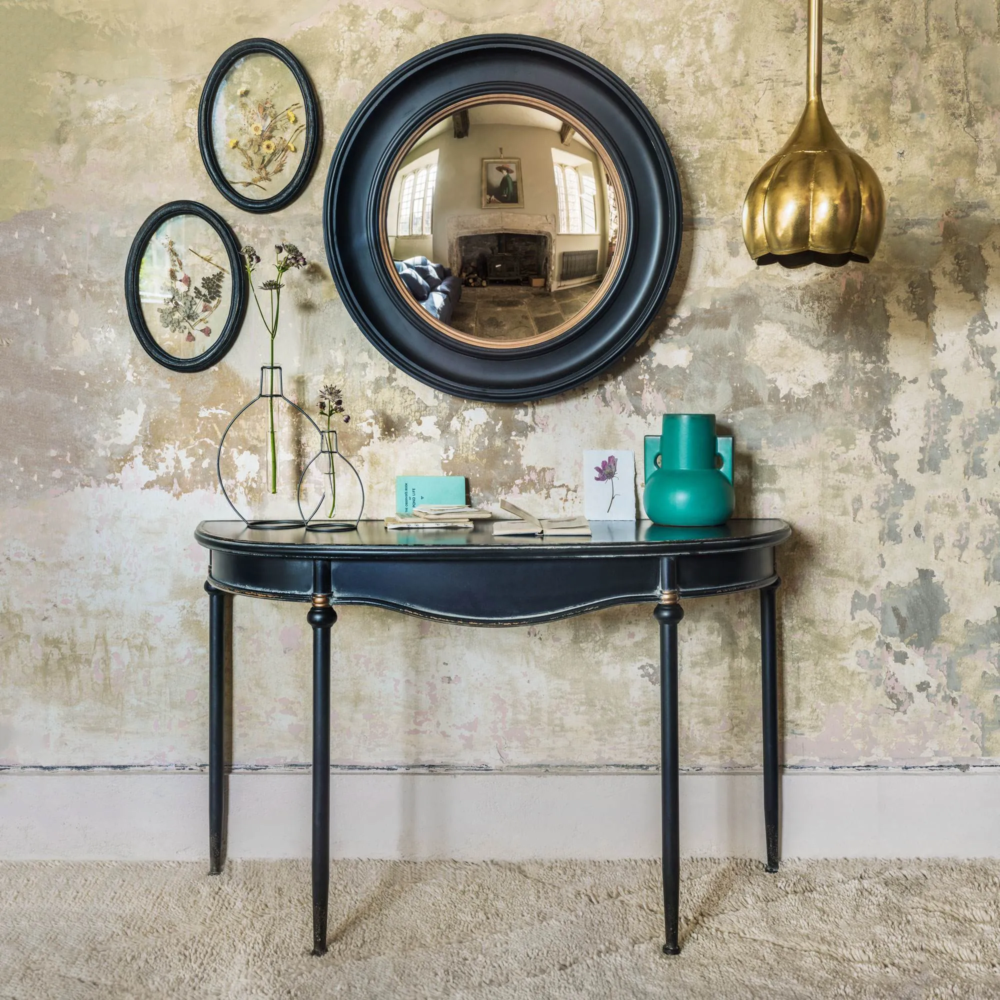 Black Curve Console Table - Black, Iron image