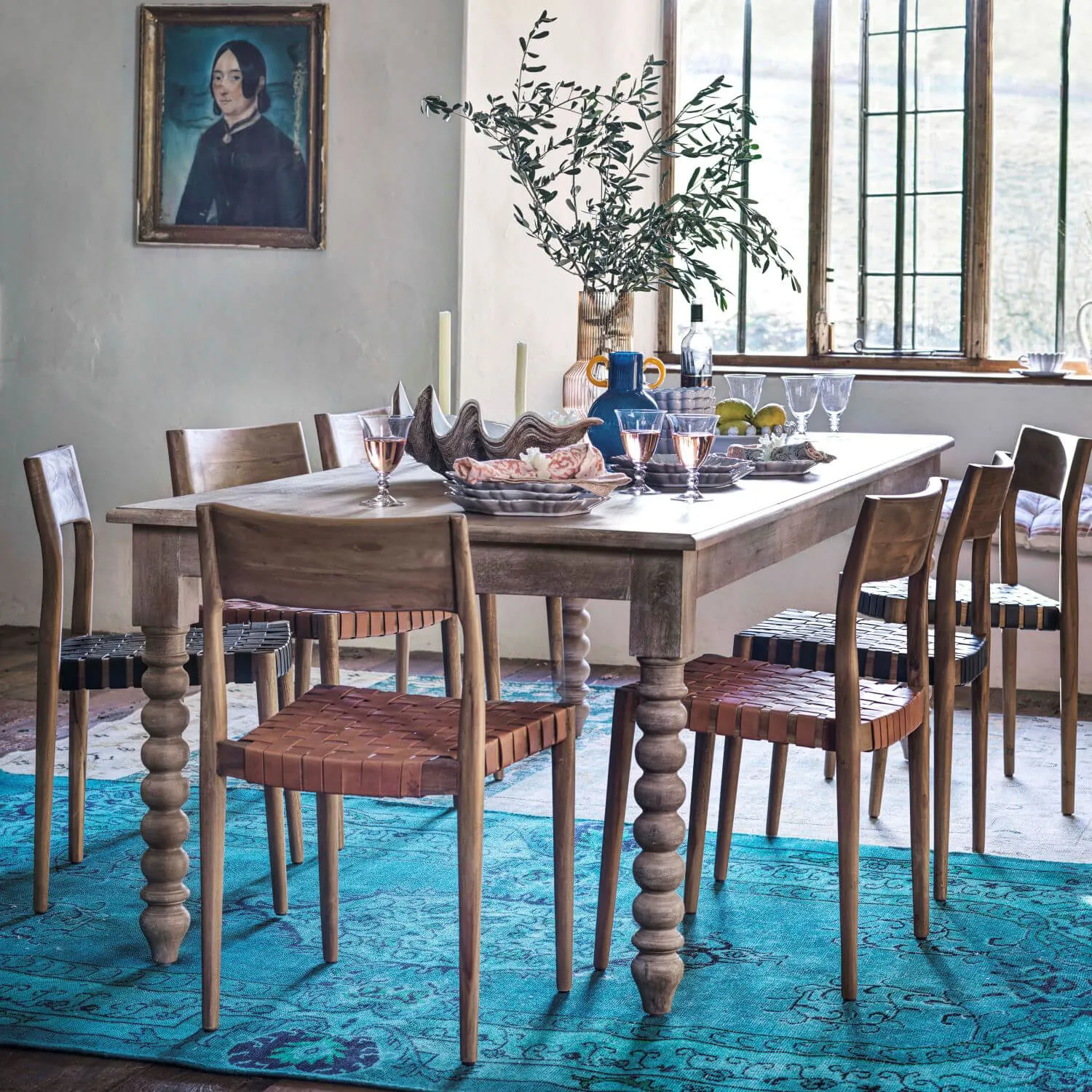Blair Bobbin Eight Seater Dining Table - Mango Wood image