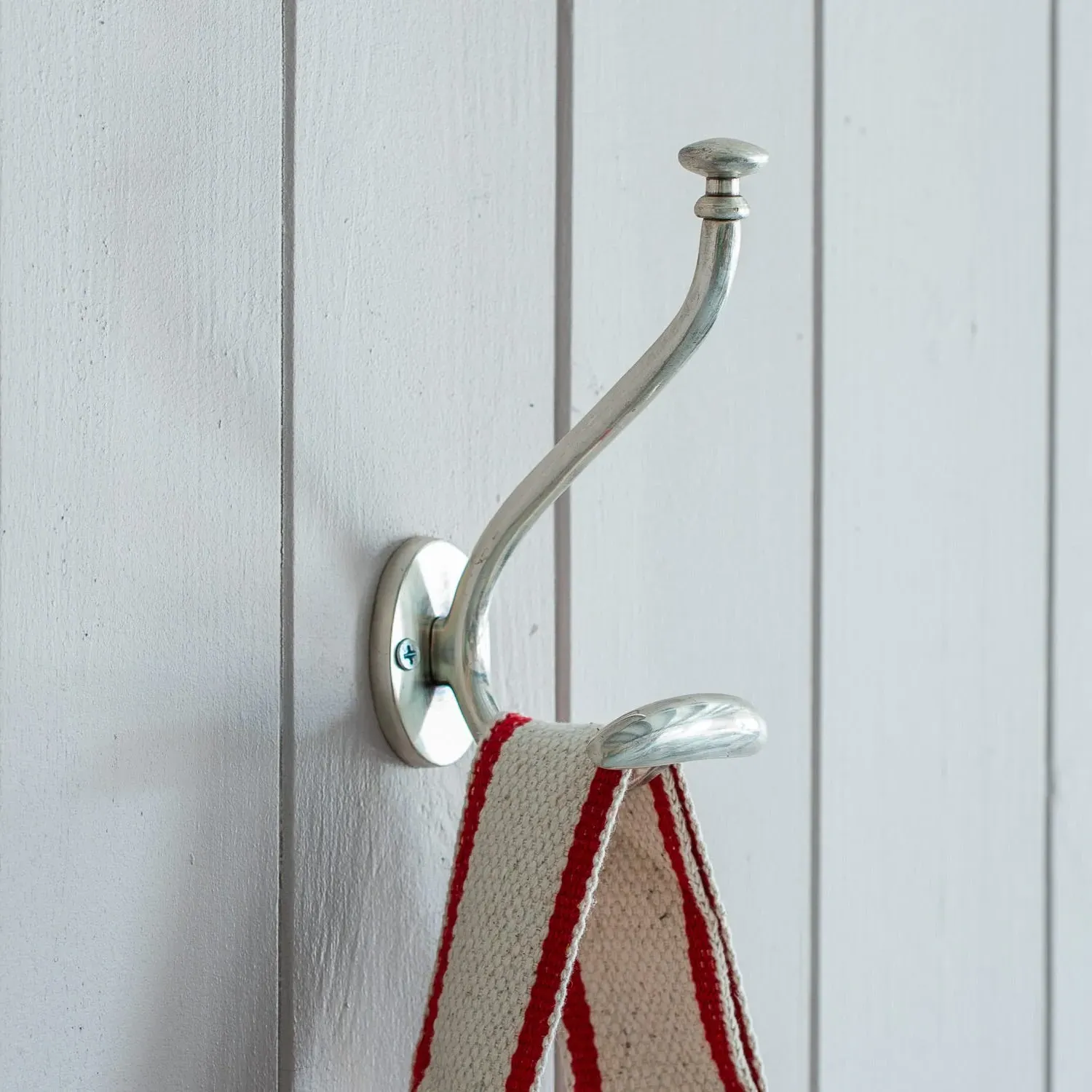 Blaise Single Wall Hook - Antique Silver, Brass