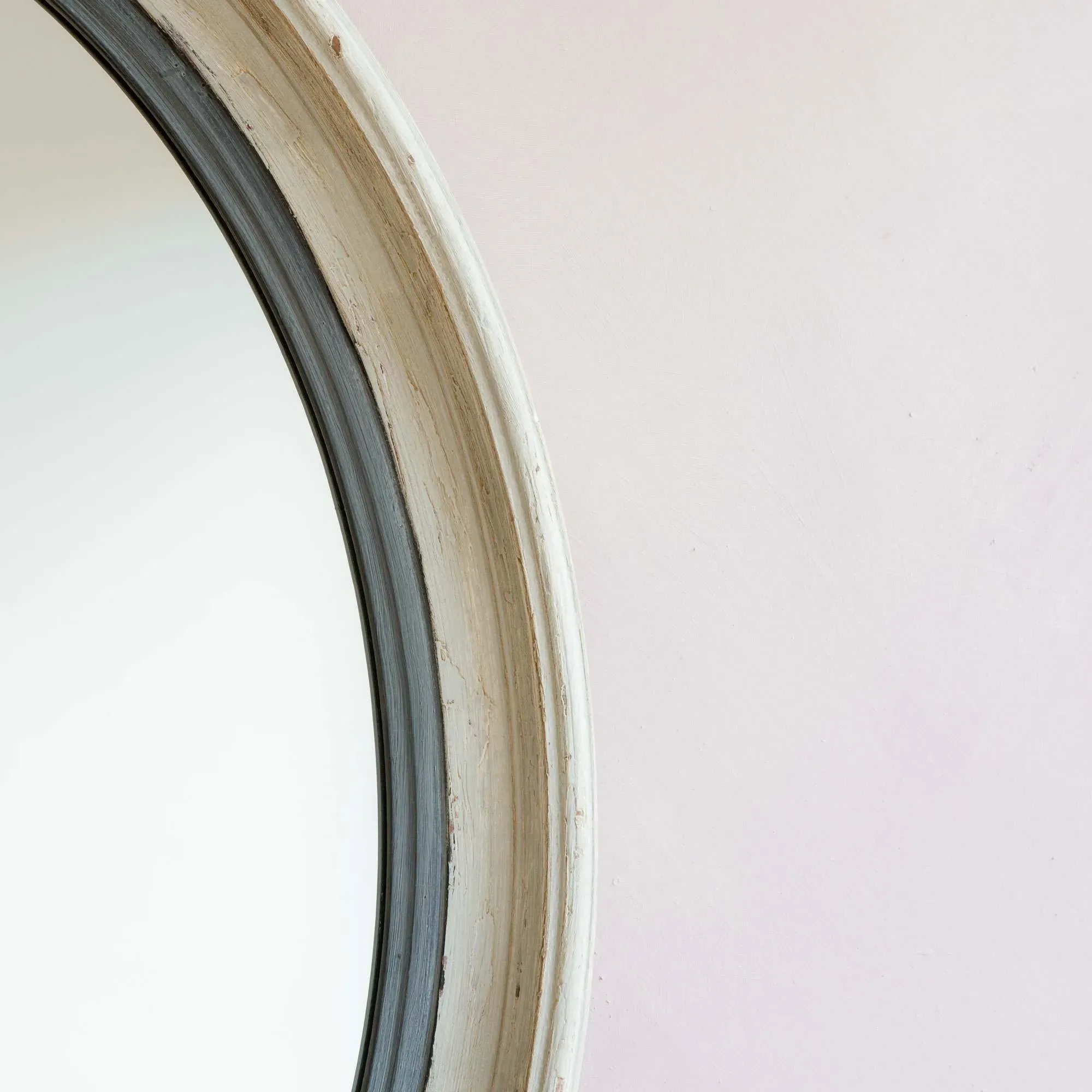 Blake Oval Mirror - Grey, Paulownia Wood
