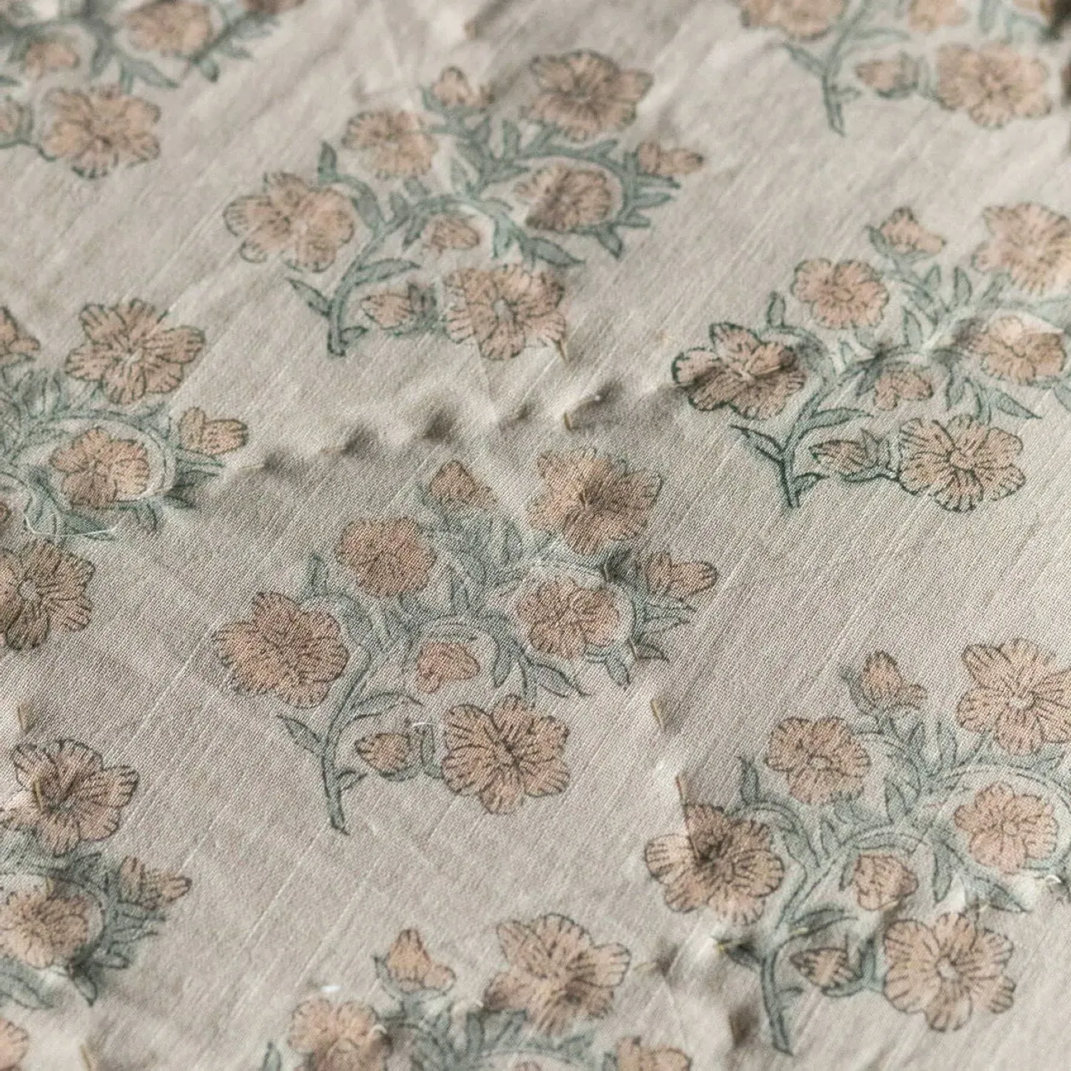 Blossom Floral Block Printed Quilt - Cotton