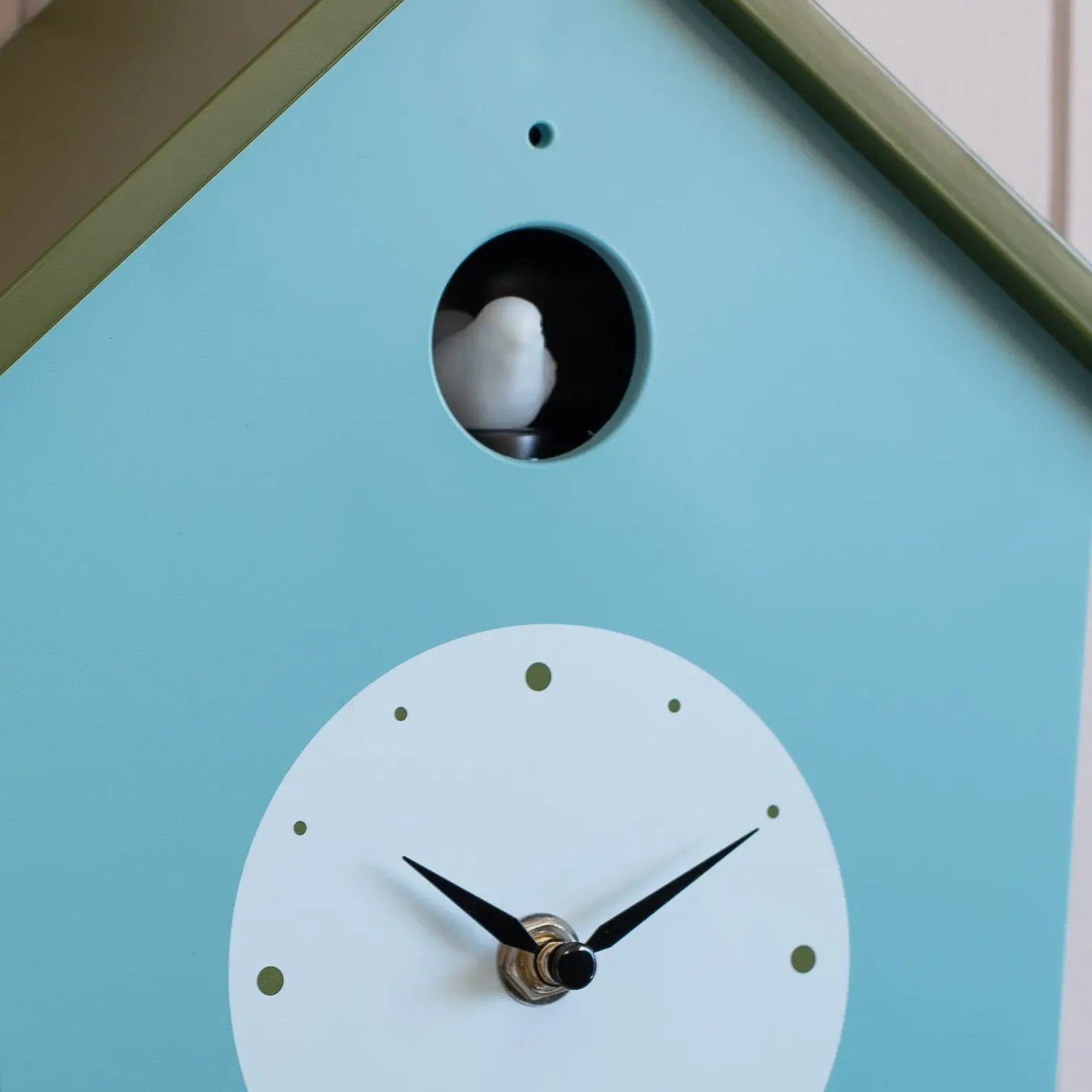 Blue and Green Cuckoo House Wall Clock