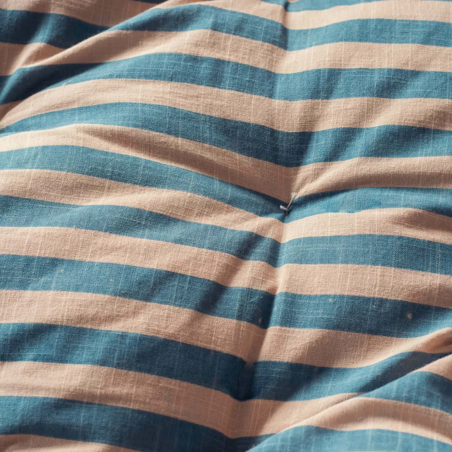 Blue Candy Stripe Bench Seat Pad - Blue, Cotton