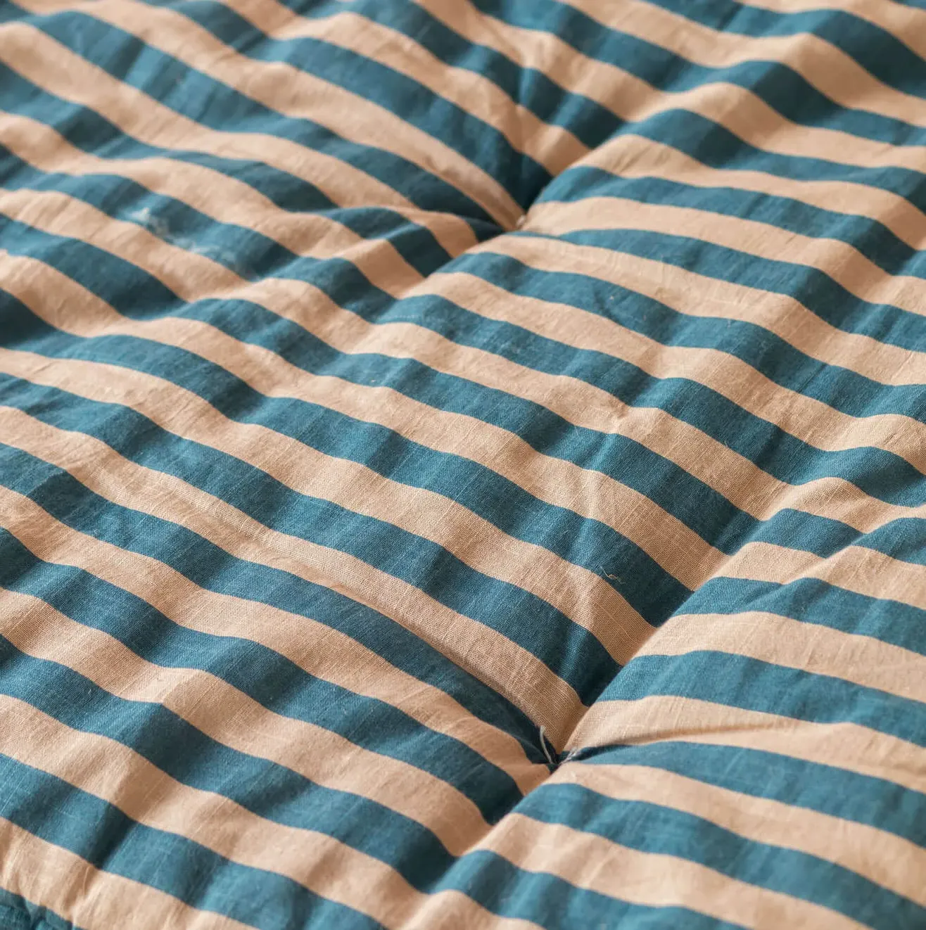 Blue Candy Stripe Large Seat Mat - Cotton