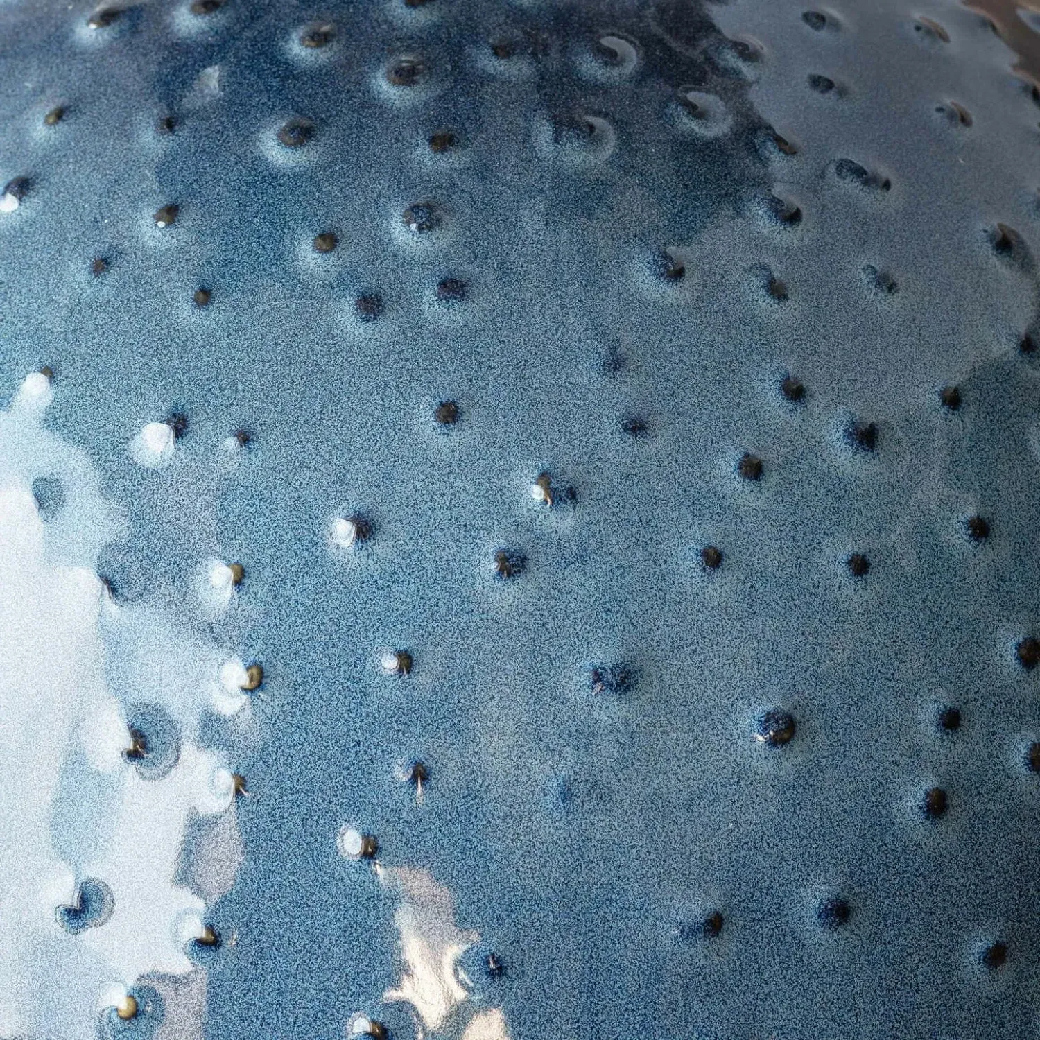 Blue Dot Ceramic Lamp with Shade - Blue