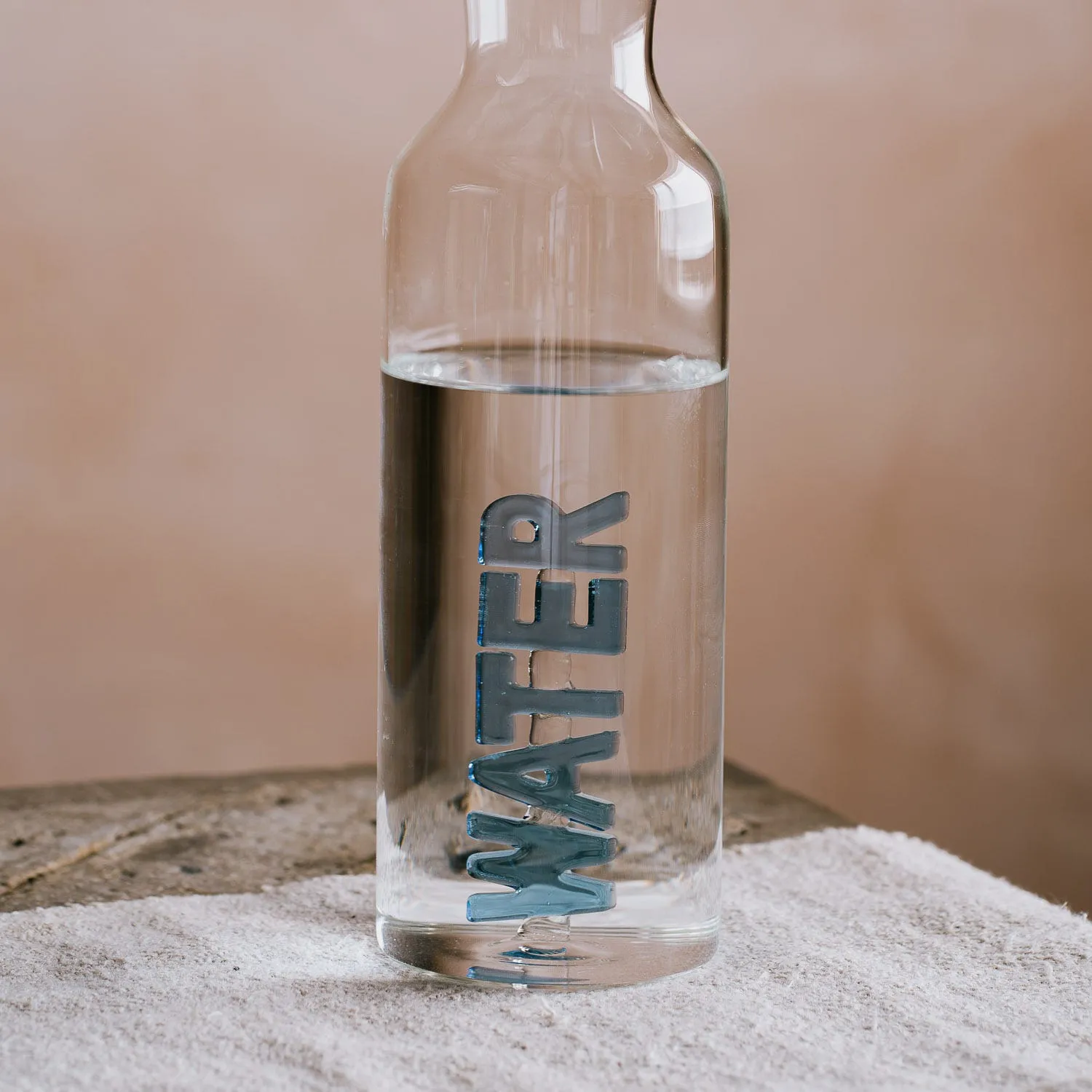 Blue Water Carafe - Clear Glass