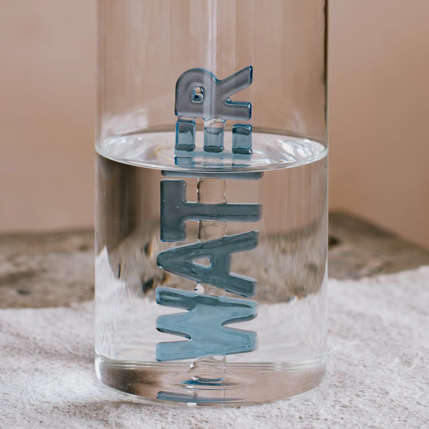 Blue Water Carafe - Clear Glass