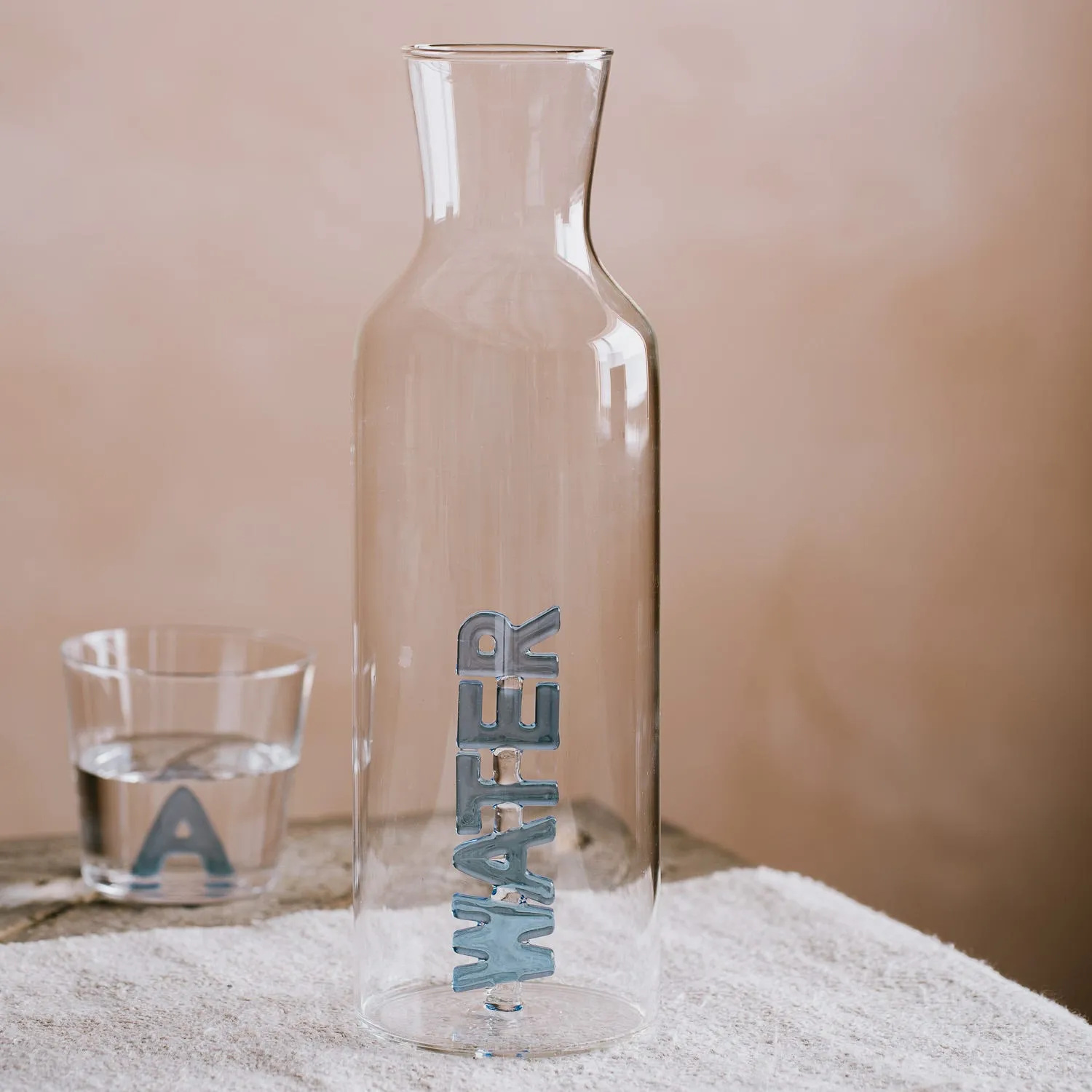 Blue Water Carafe - Clear Glass image