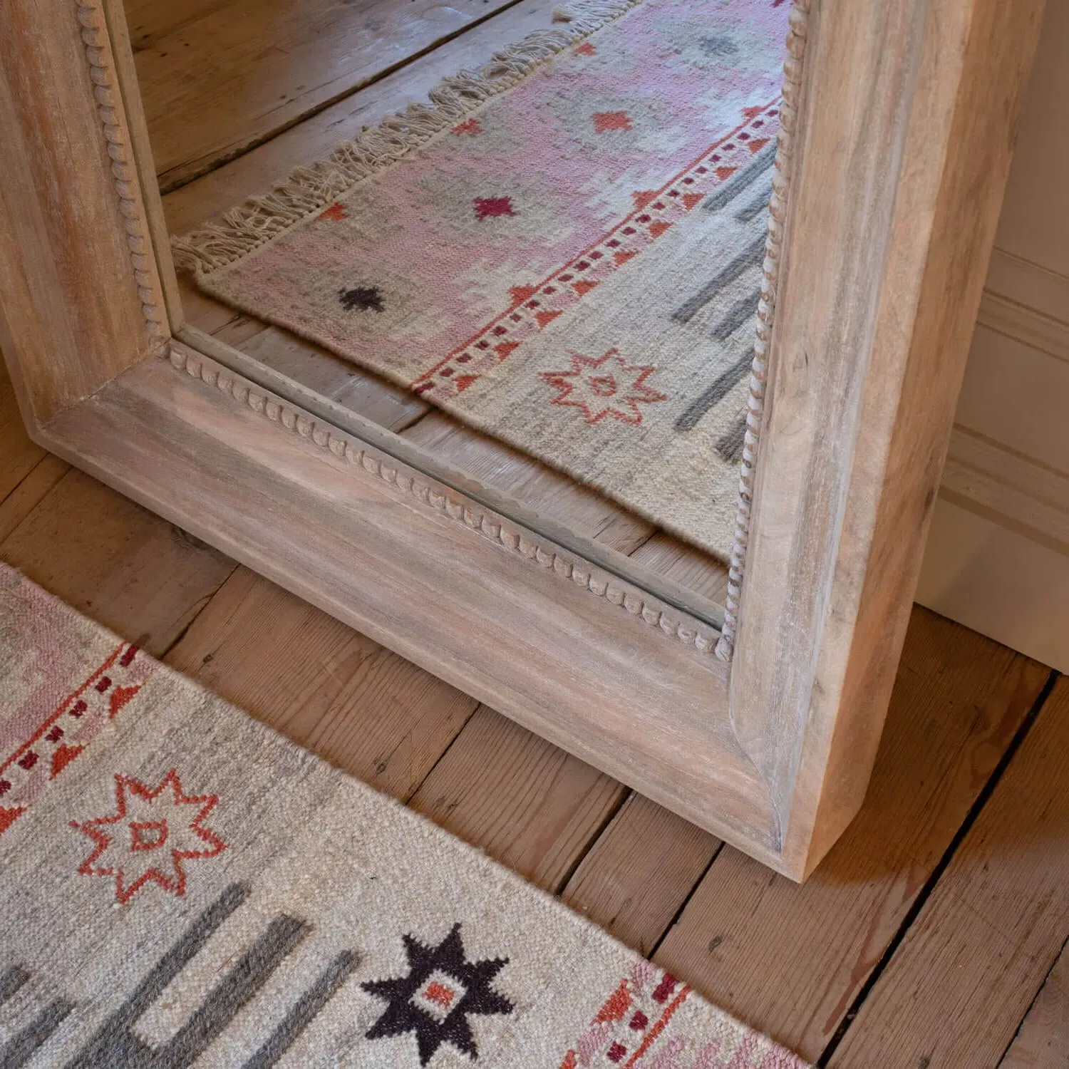 Blythe Tall Floor Mirror - Natural, Mango Wood