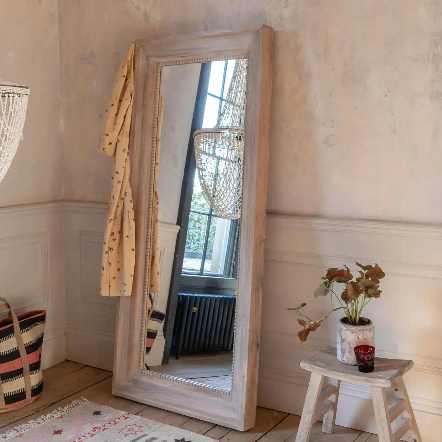 Blythe Tall Floor Mirror - Natural, Mango Wood