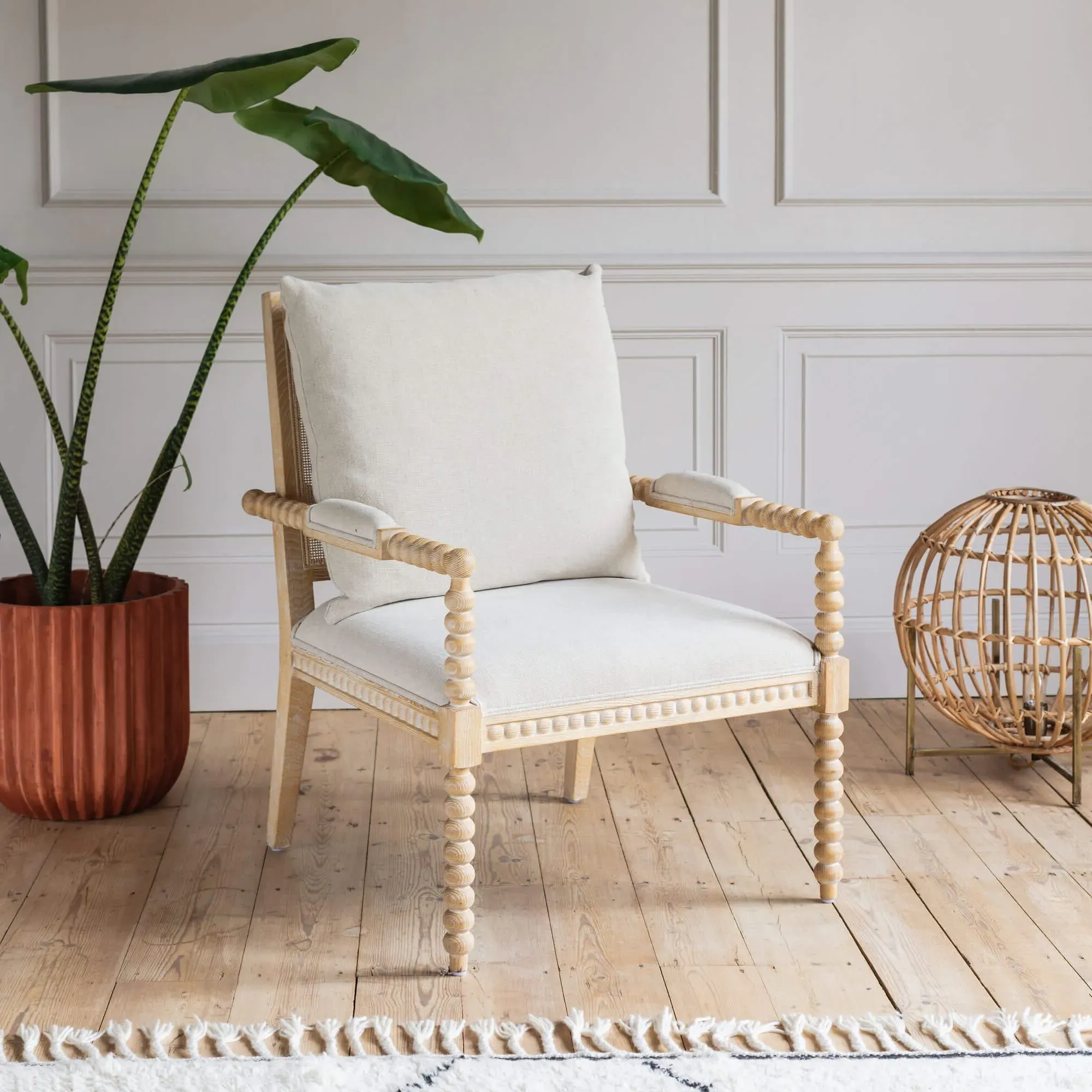 Bobbin Armchair - Natural, Linen