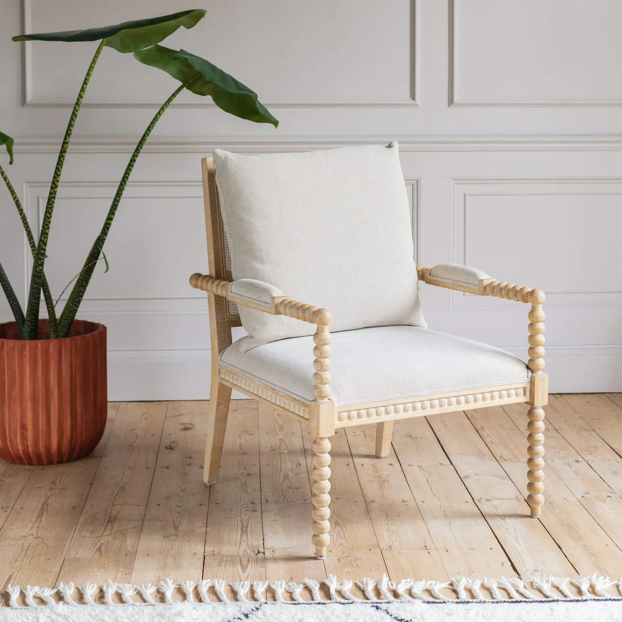 Bobbin Armchair - Natural, Linen