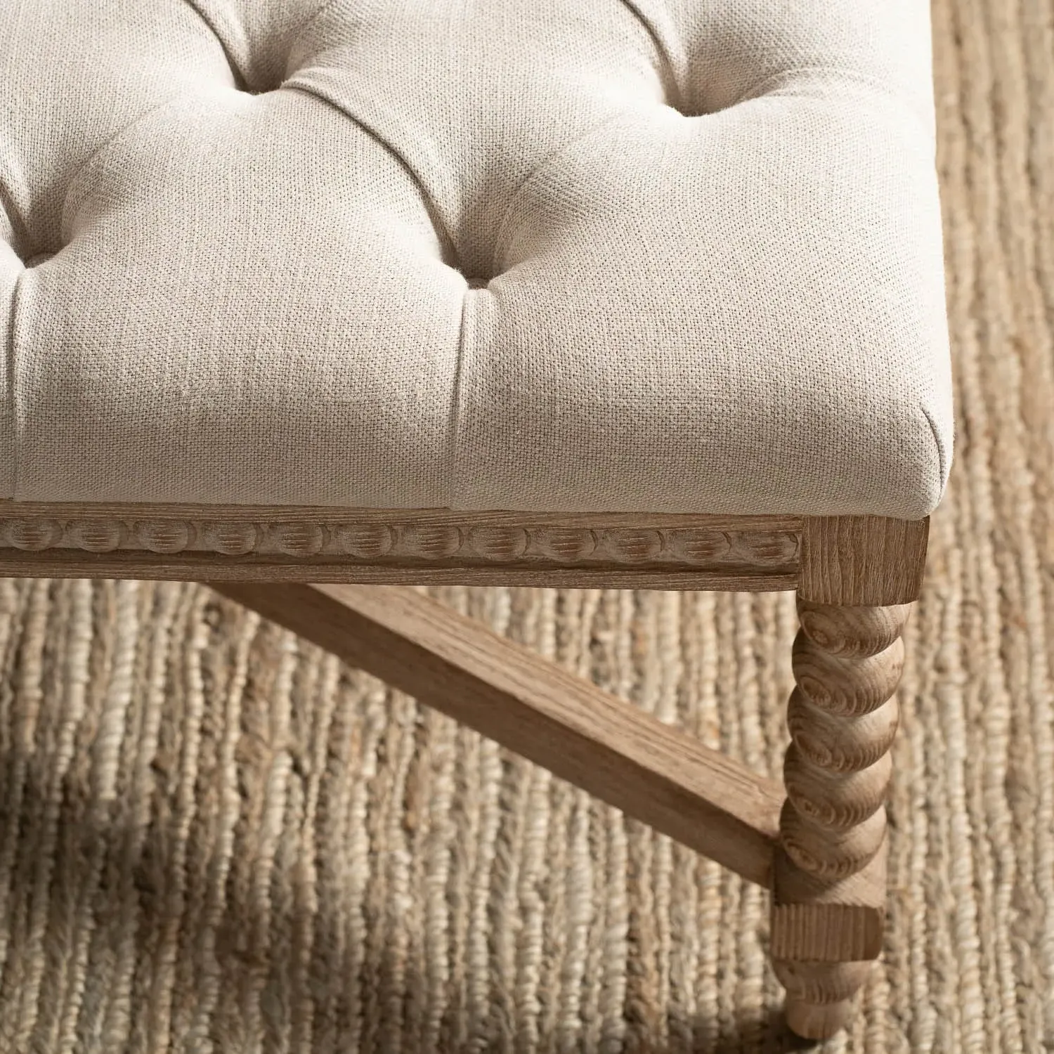 Bobbin Small Coffee Table - Natural, Linen