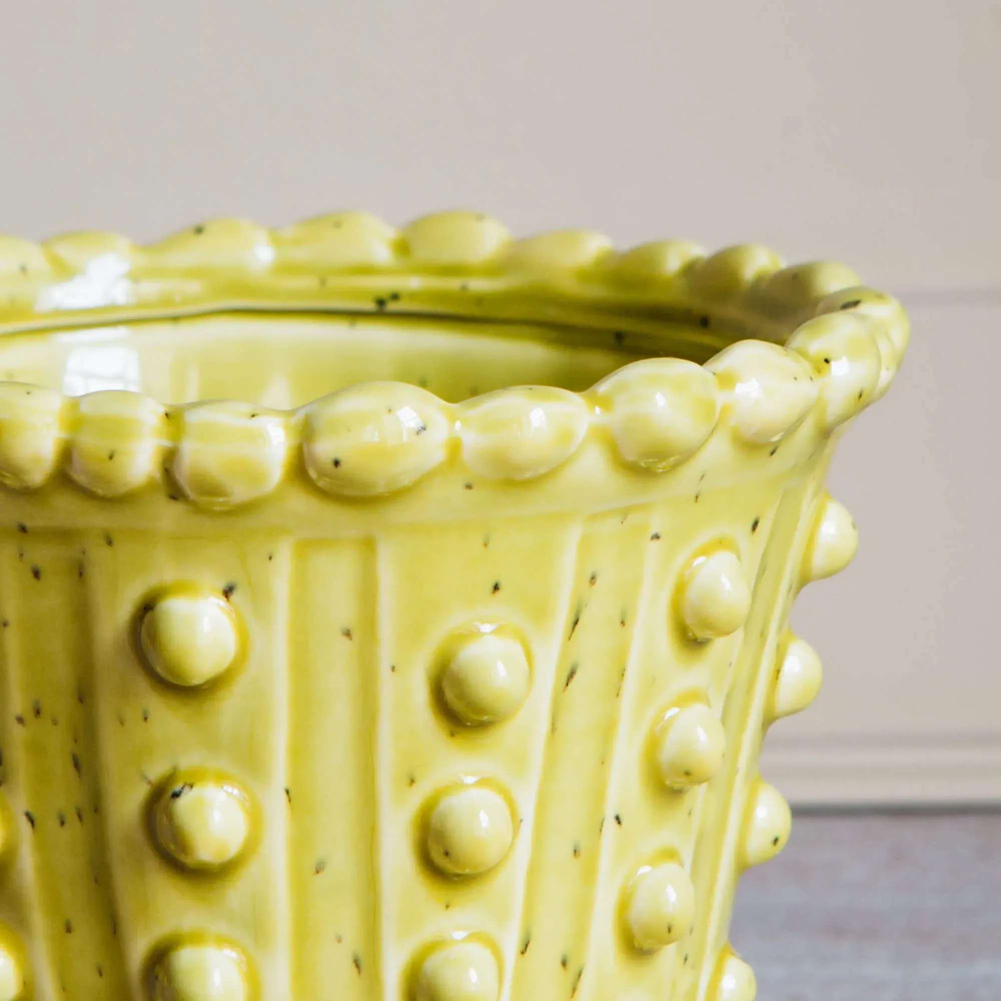 Bobble Plant Pot - Yellow, Ceramic