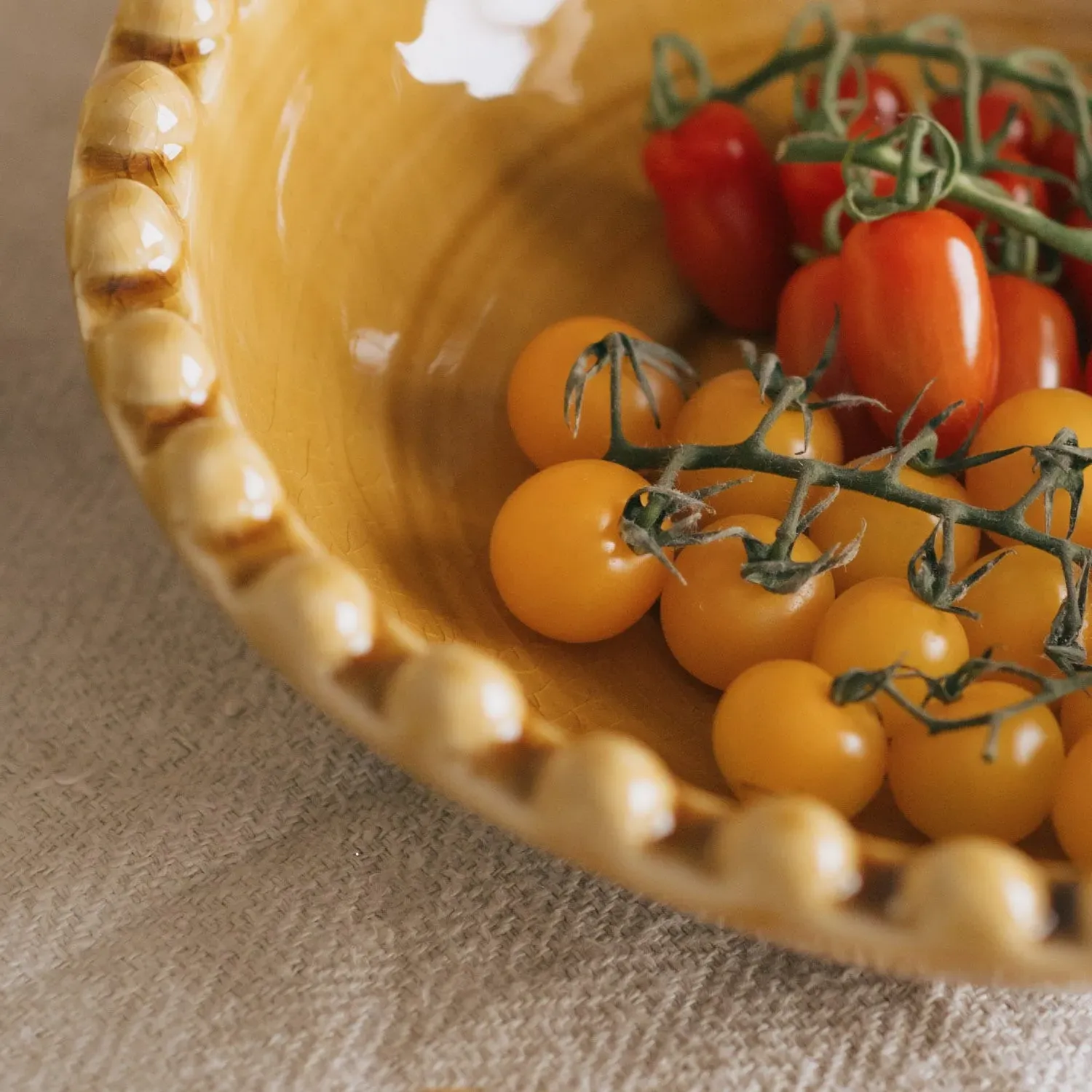 Bobble Serving Bowl - Mustard, Ceramic
