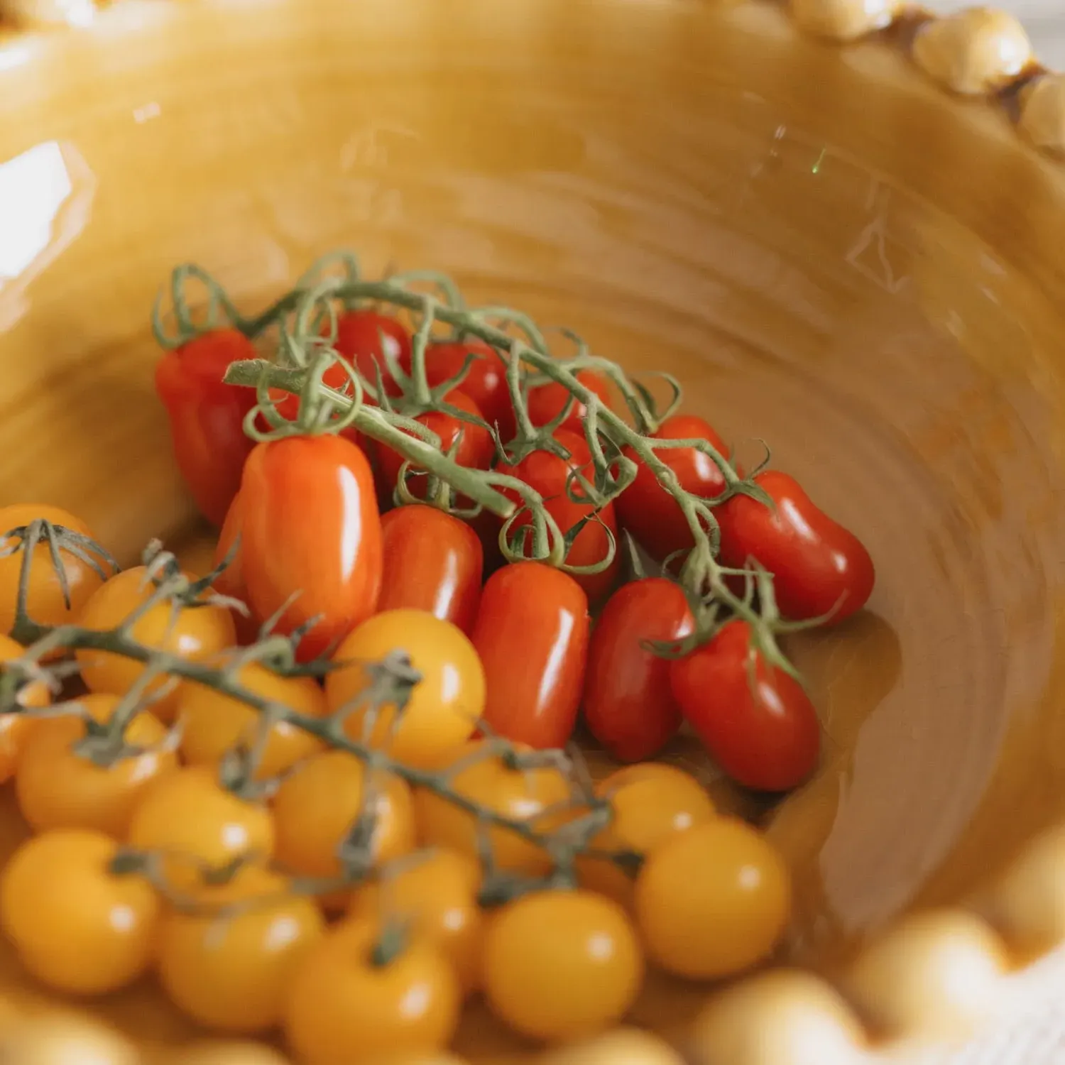 Bobble Serving Bowl - Mustard, Ceramic
