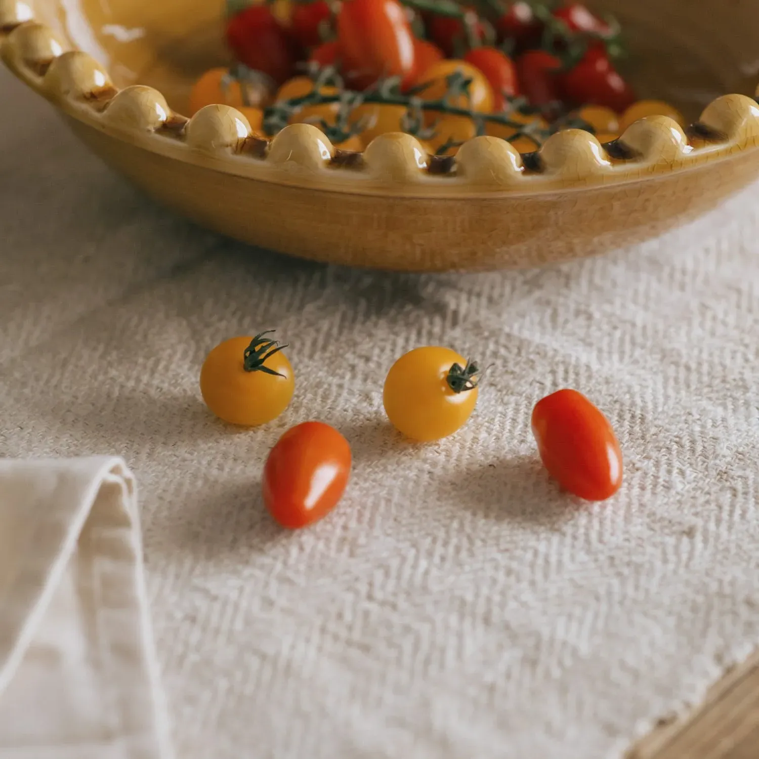 Bobble Serving Bowl - Mustard, Ceramic