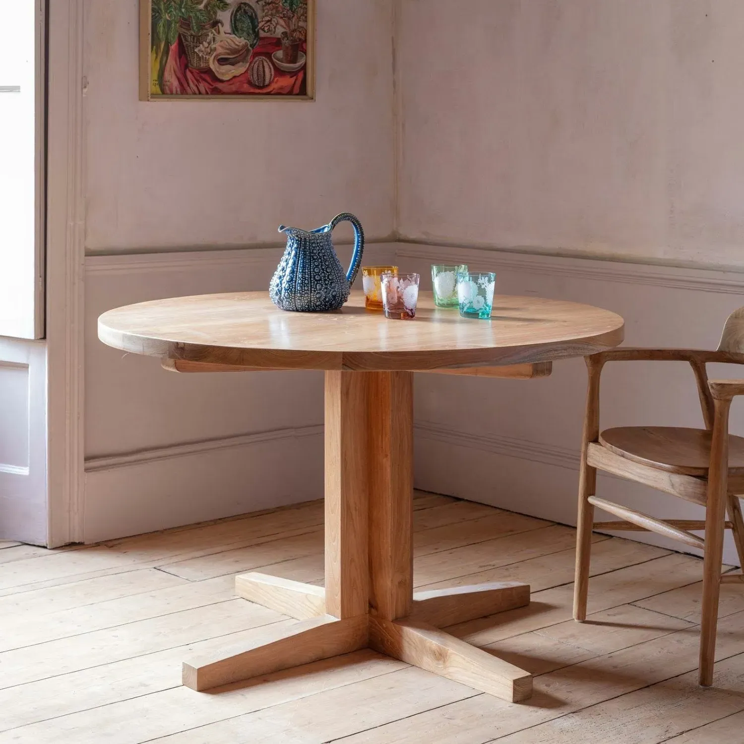 Boe 4-Seater Round Dining Table - Teak