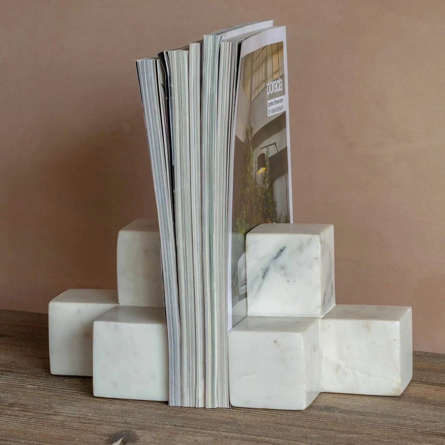 Bookends - White, Marble