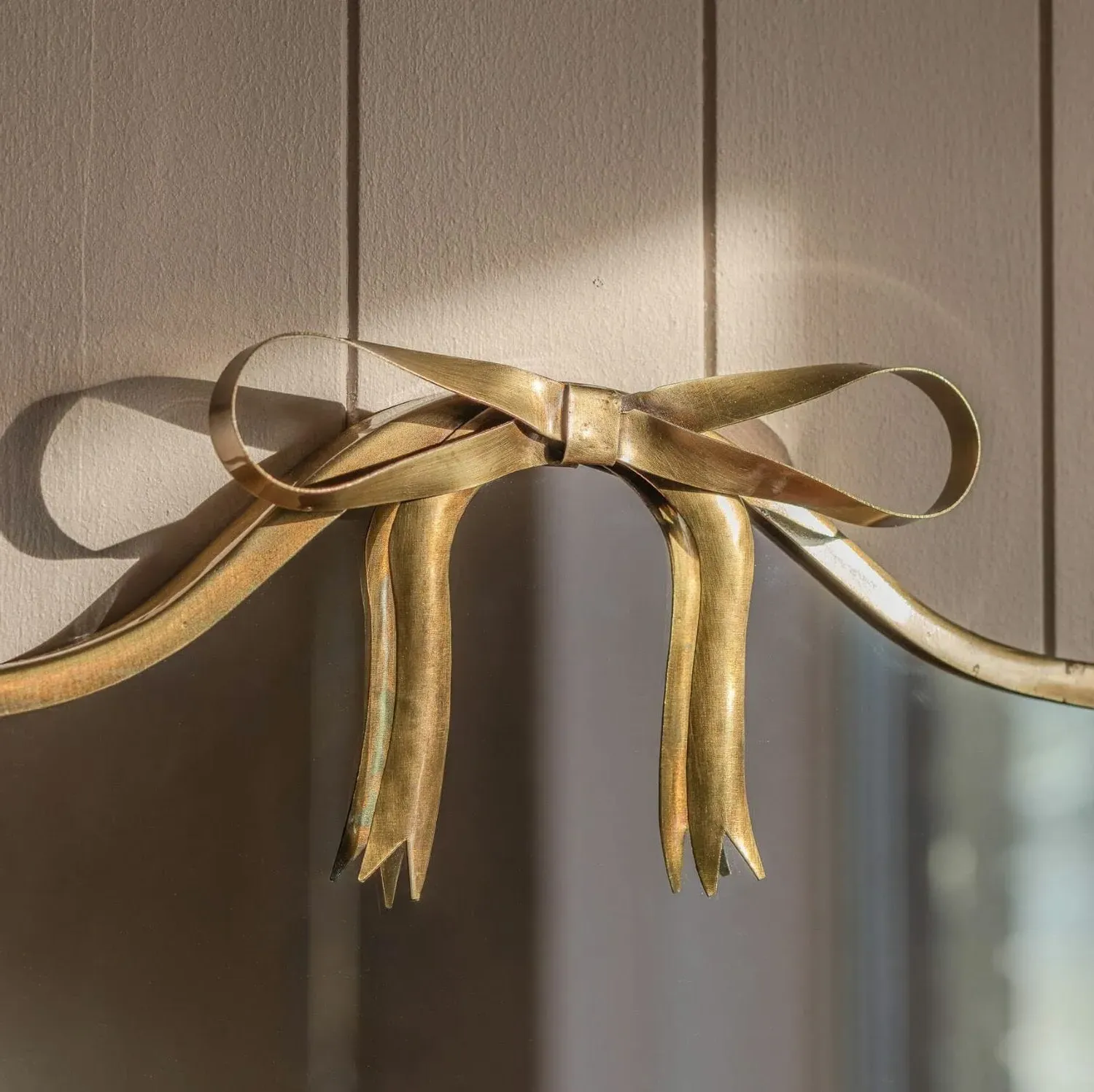 Bow Wall Mirror - Antique Brass