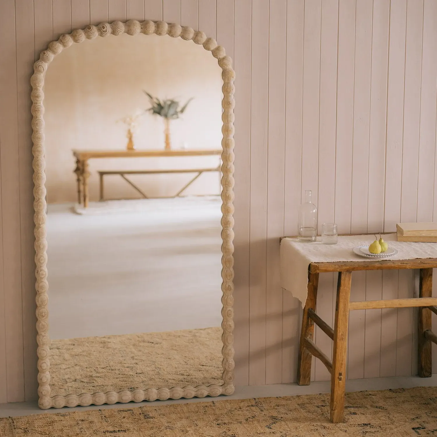 Briar Floor Mirror - Natural, Pine Wood image