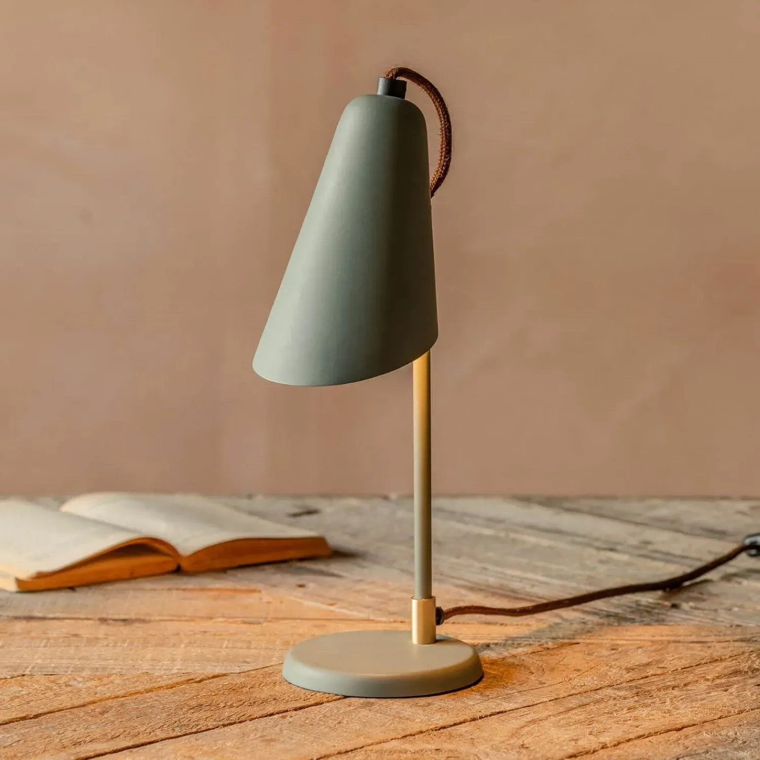 Bridewell Conical Table Lamp - Lichen Green, Iron