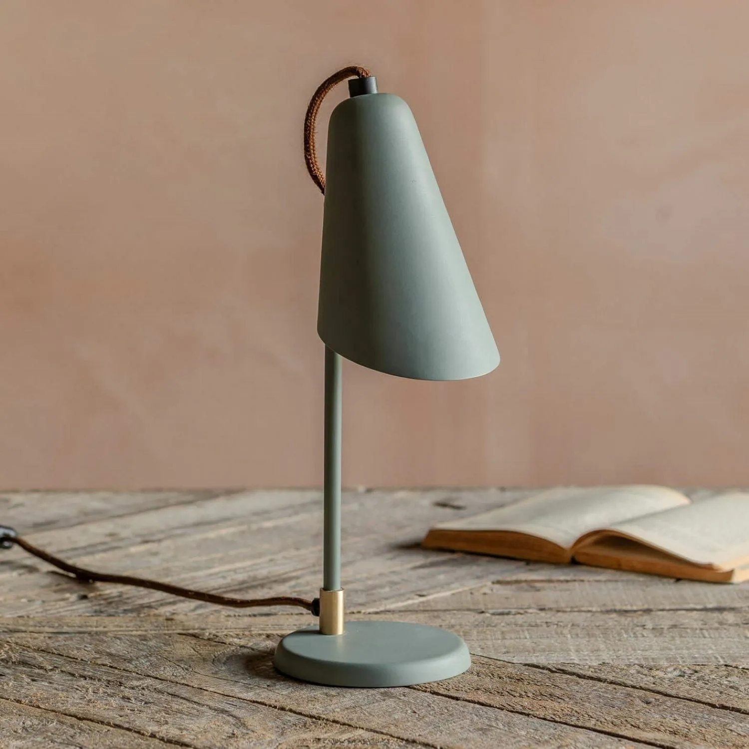 Bridewell Conical Table Lamp - Lichen Green, Iron image
