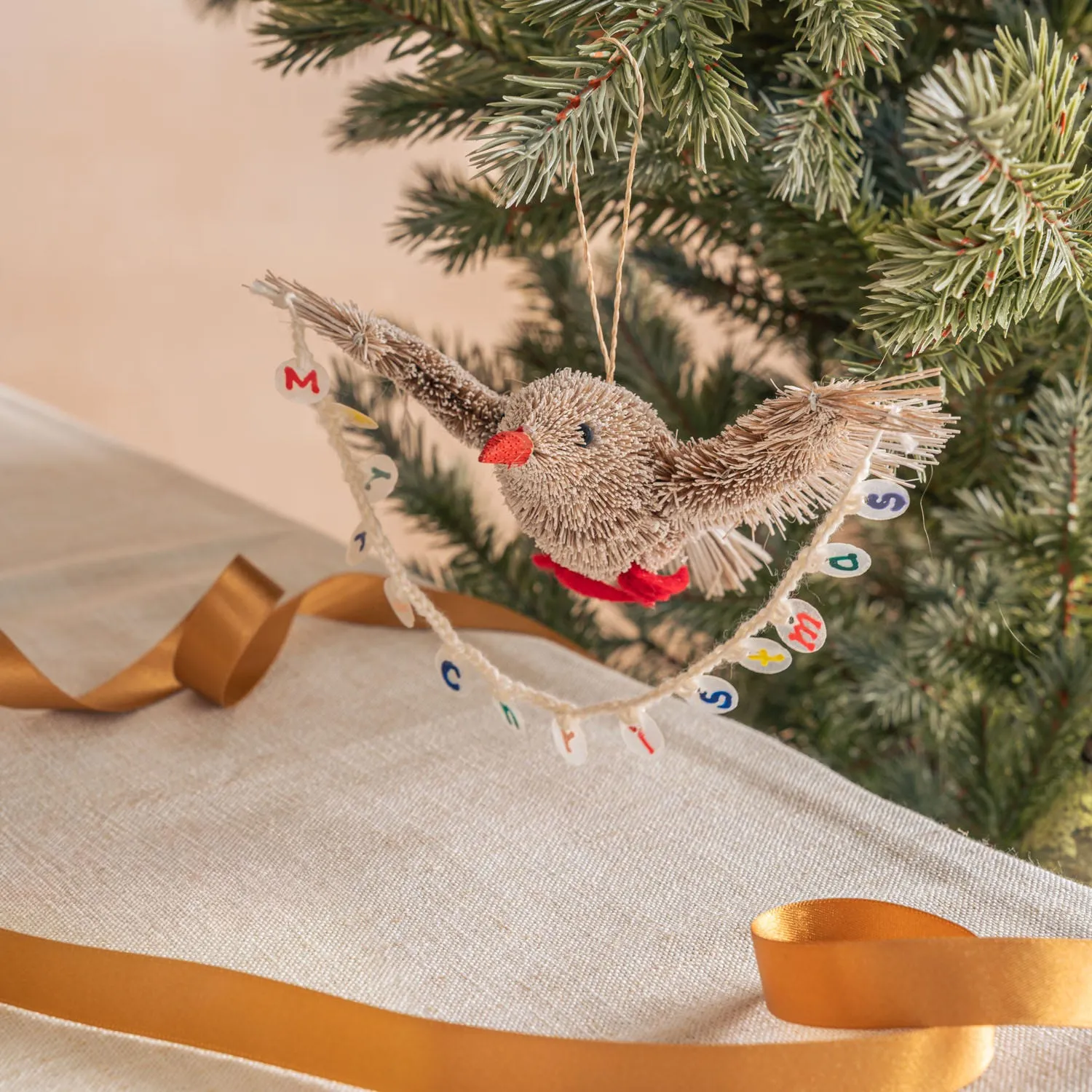 Bristle Bird Christmas Tree Decoration - Buri image