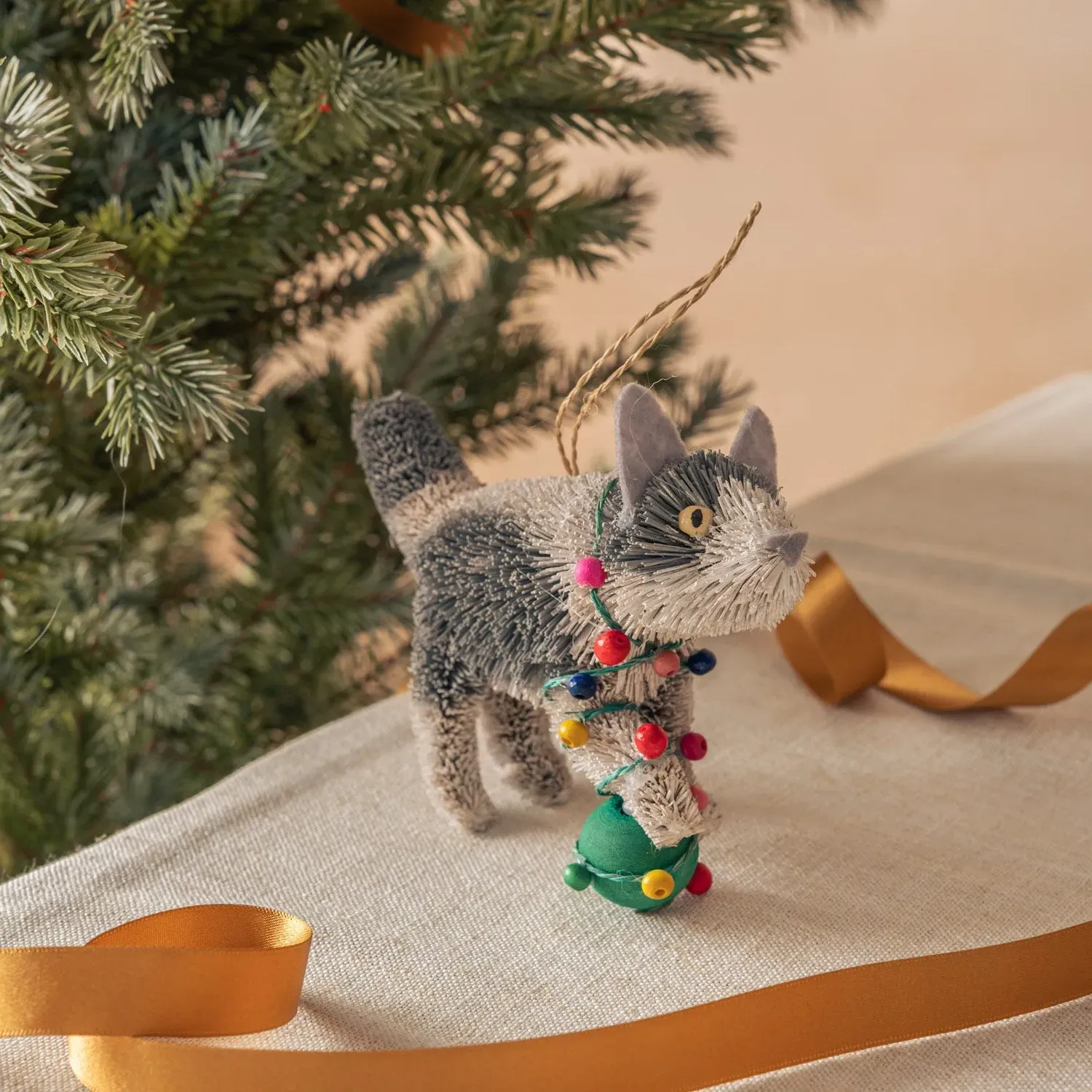 Bristle Cat Christmas Tree Decoration - Buri