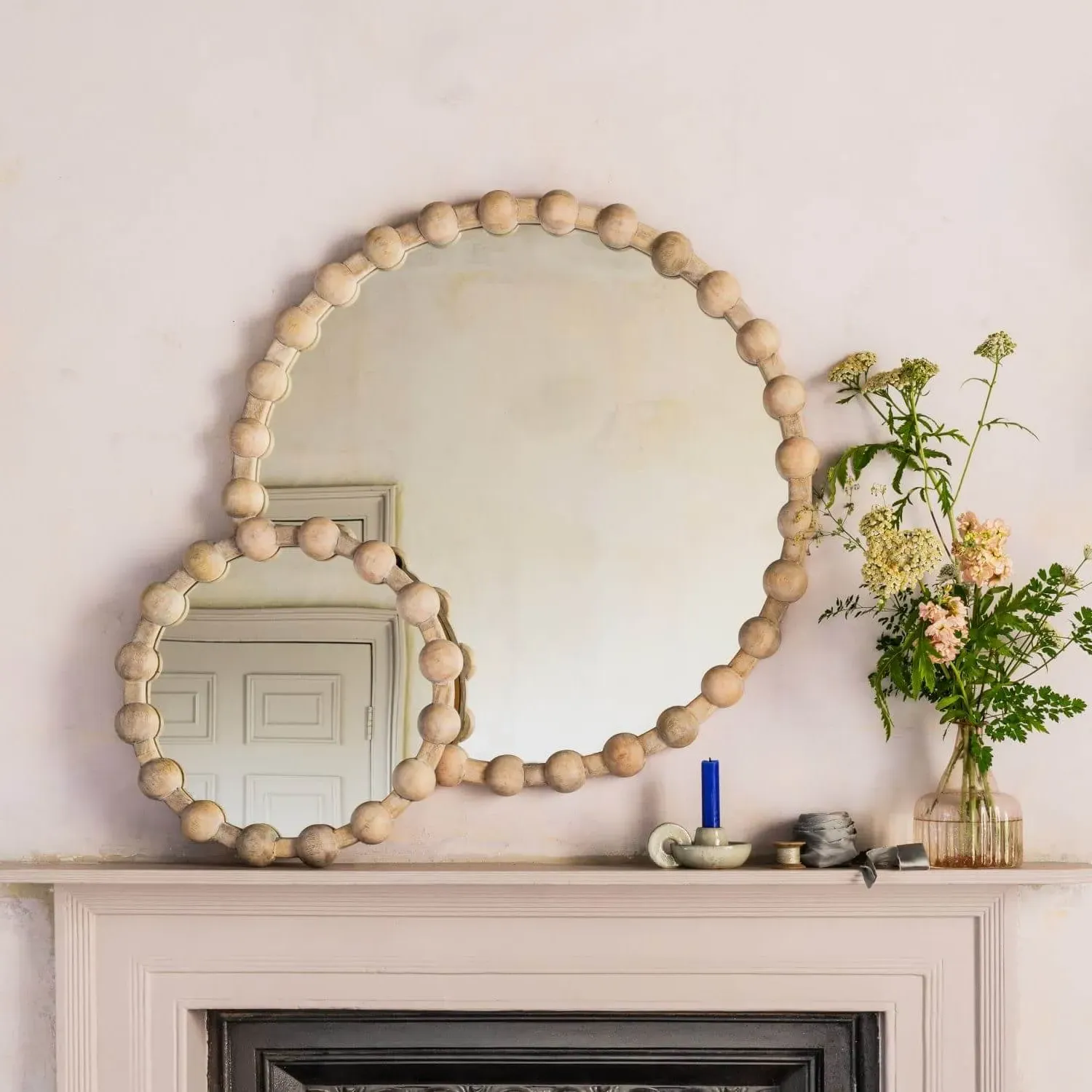 Brooklyn Large Round Mirror - Natural, Mango Wood