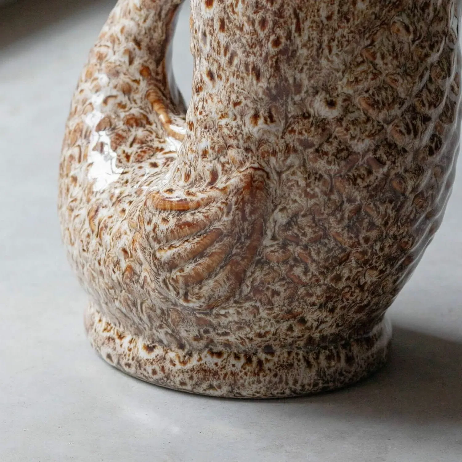 Brown Speckle Fish Jug - Brown, Ceramic