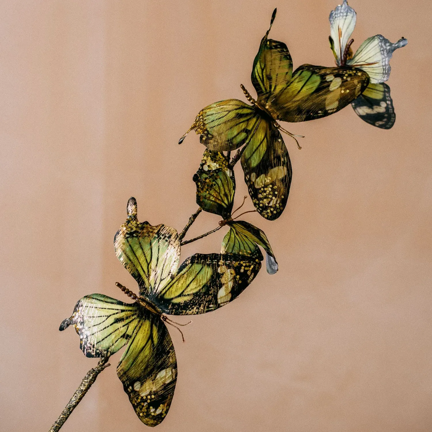 Butterfly Decorative Twig - Green