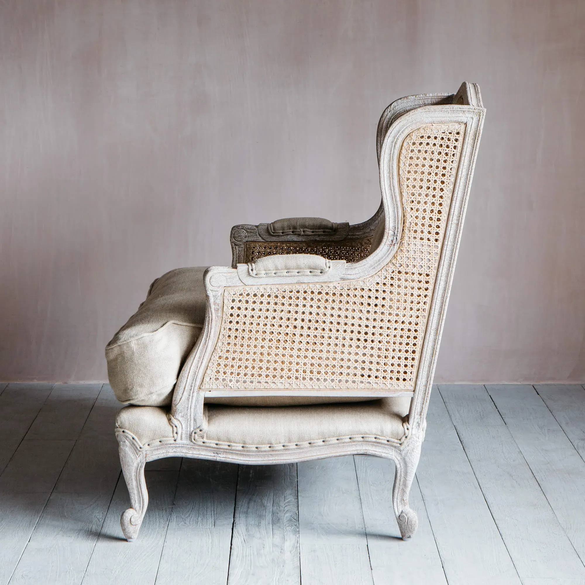Caden Cane Armchair - Natural, Linen