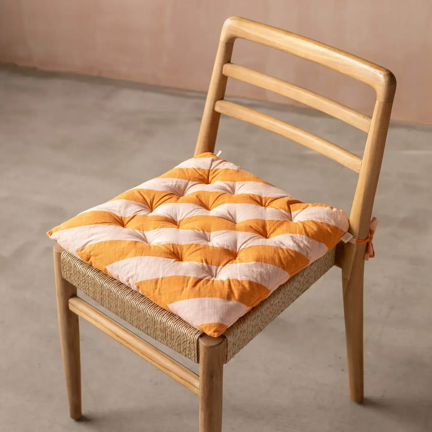 Candy Stripe Seat Pad - Orange, Cotton
